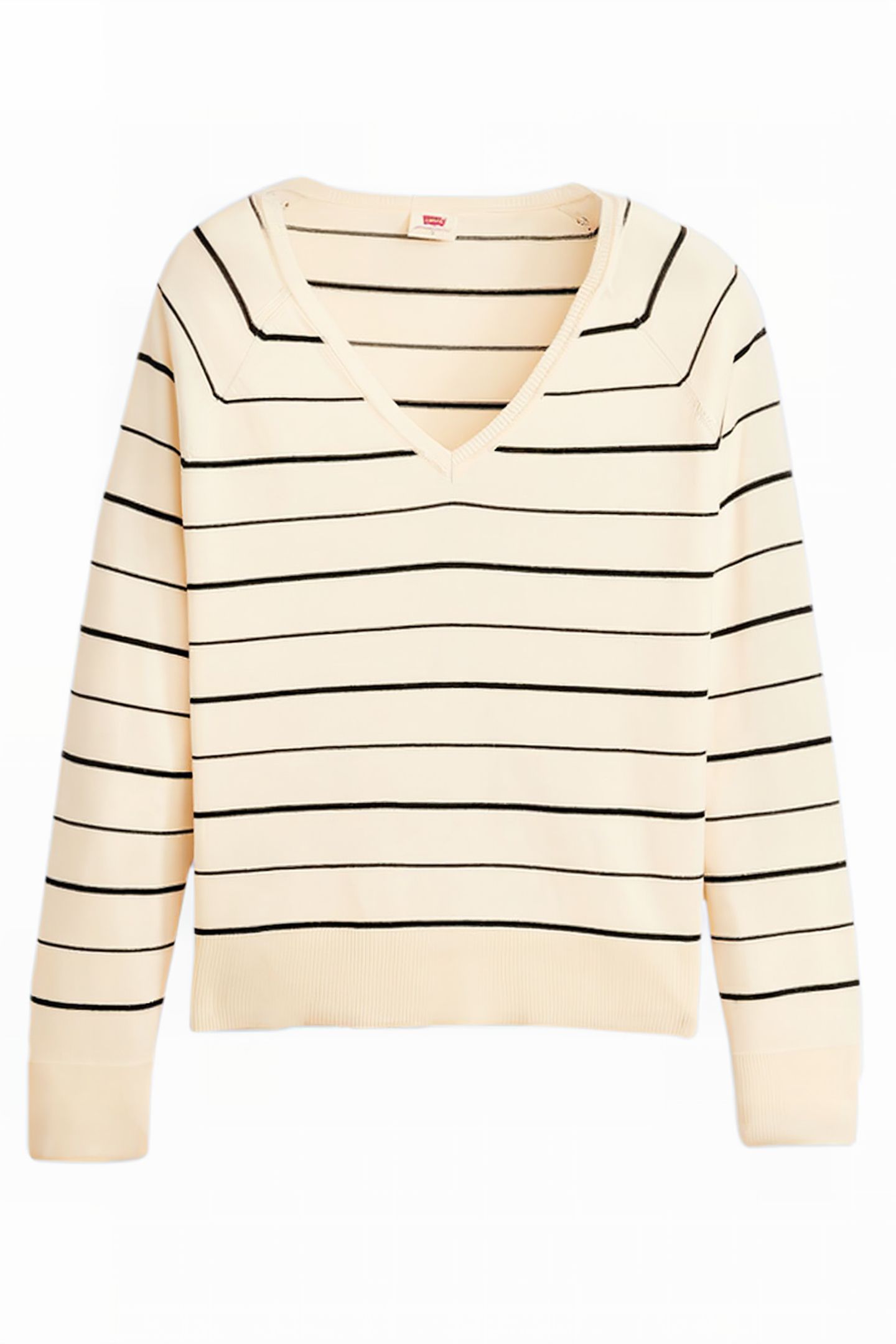 PETAL VNECK SWEATER OLYMPIC STRIPE WHITE 3