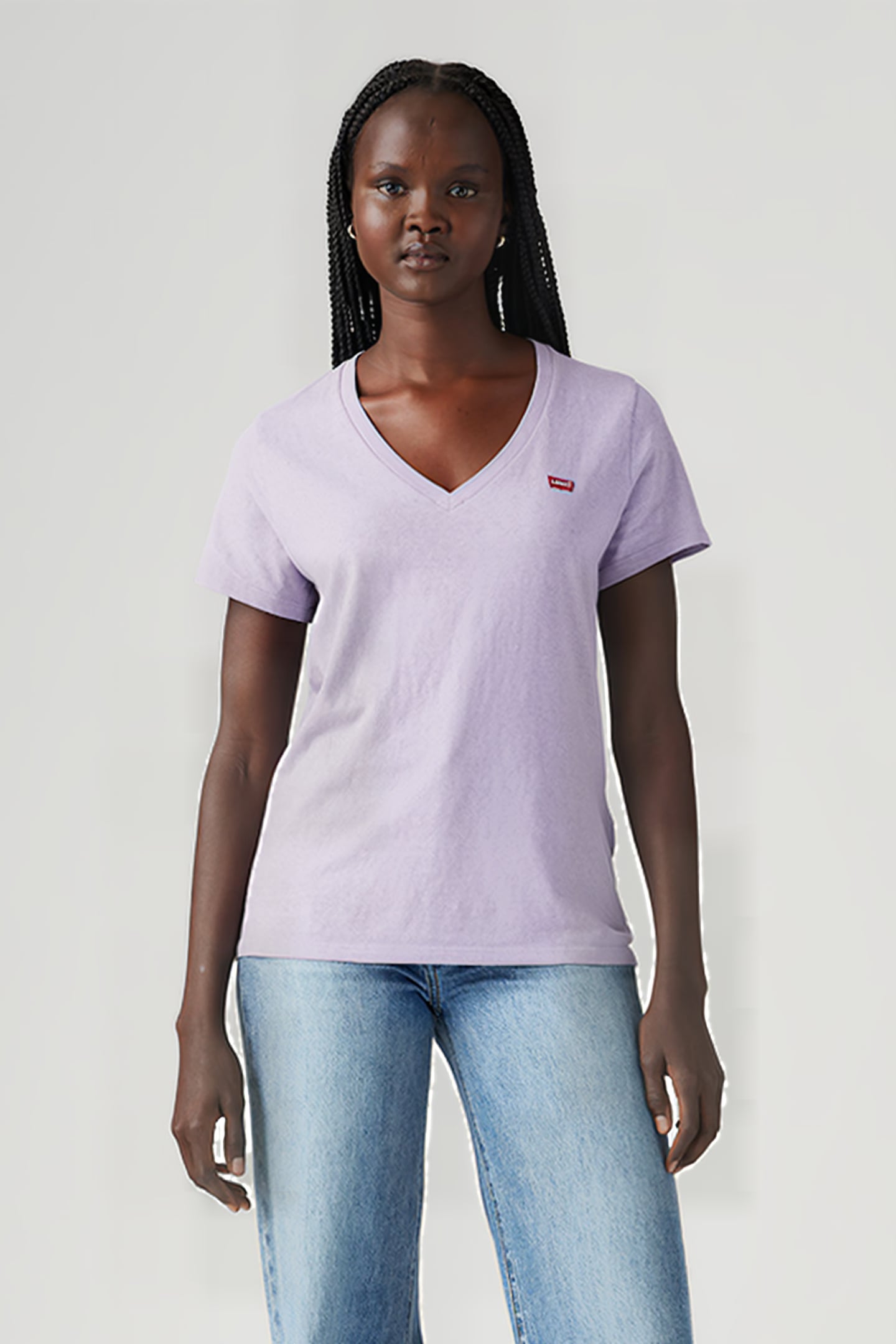 PERFECT SLUB VNECK HEIRLOOM LILAC SLUB 1