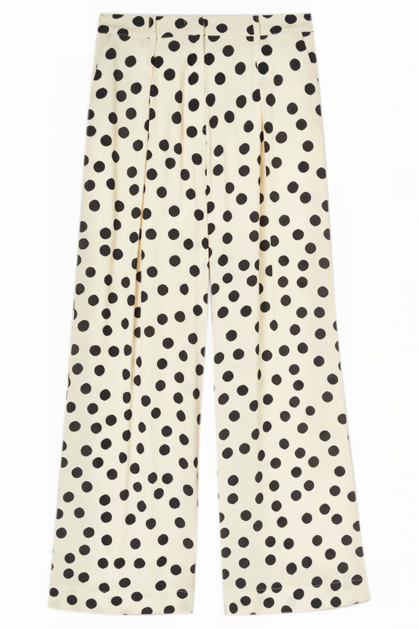 WIDE POLKA DOT SATIN TROUSERS NATURAL 4