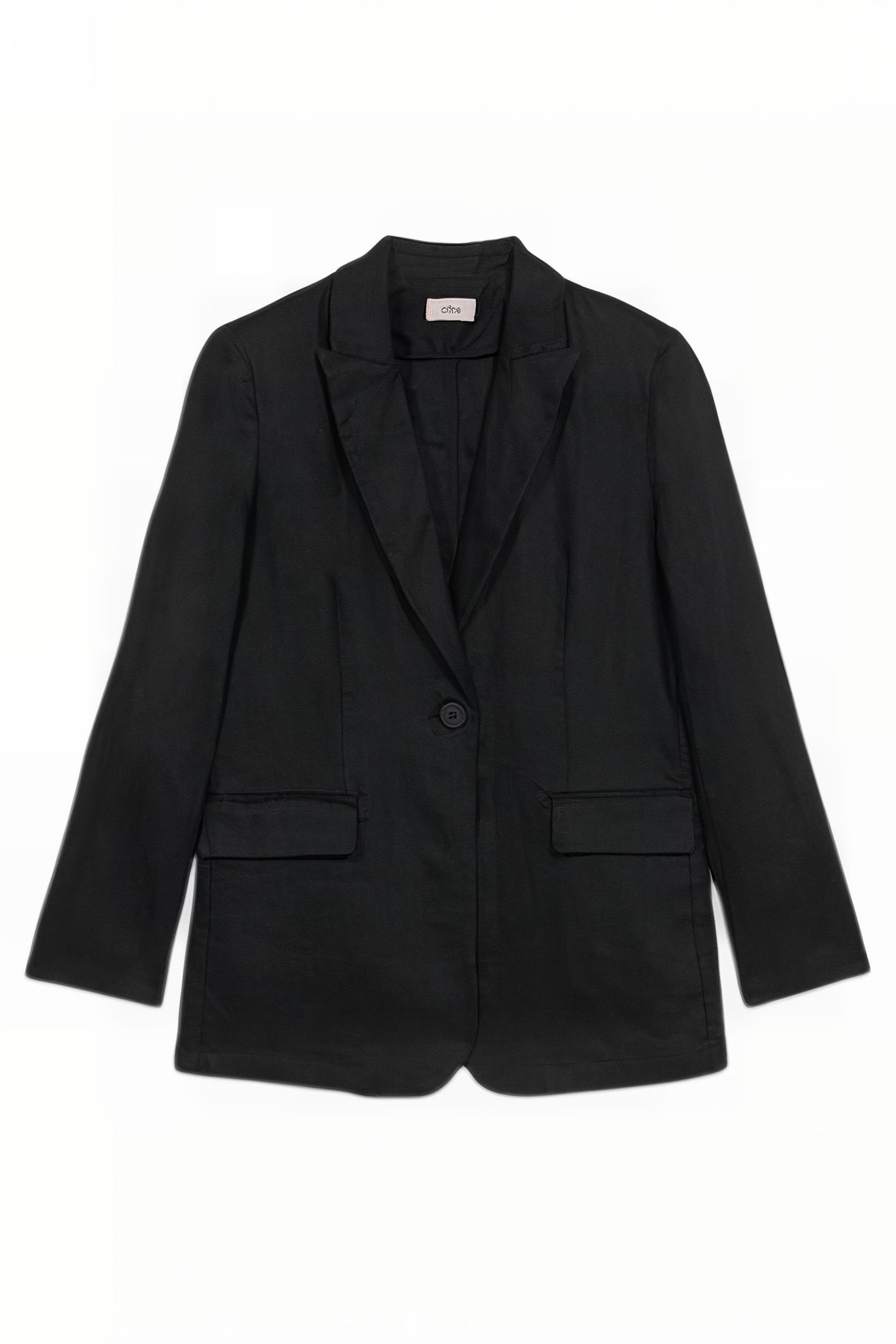 PURE LINEN BLAZER JACKET BLACK 3