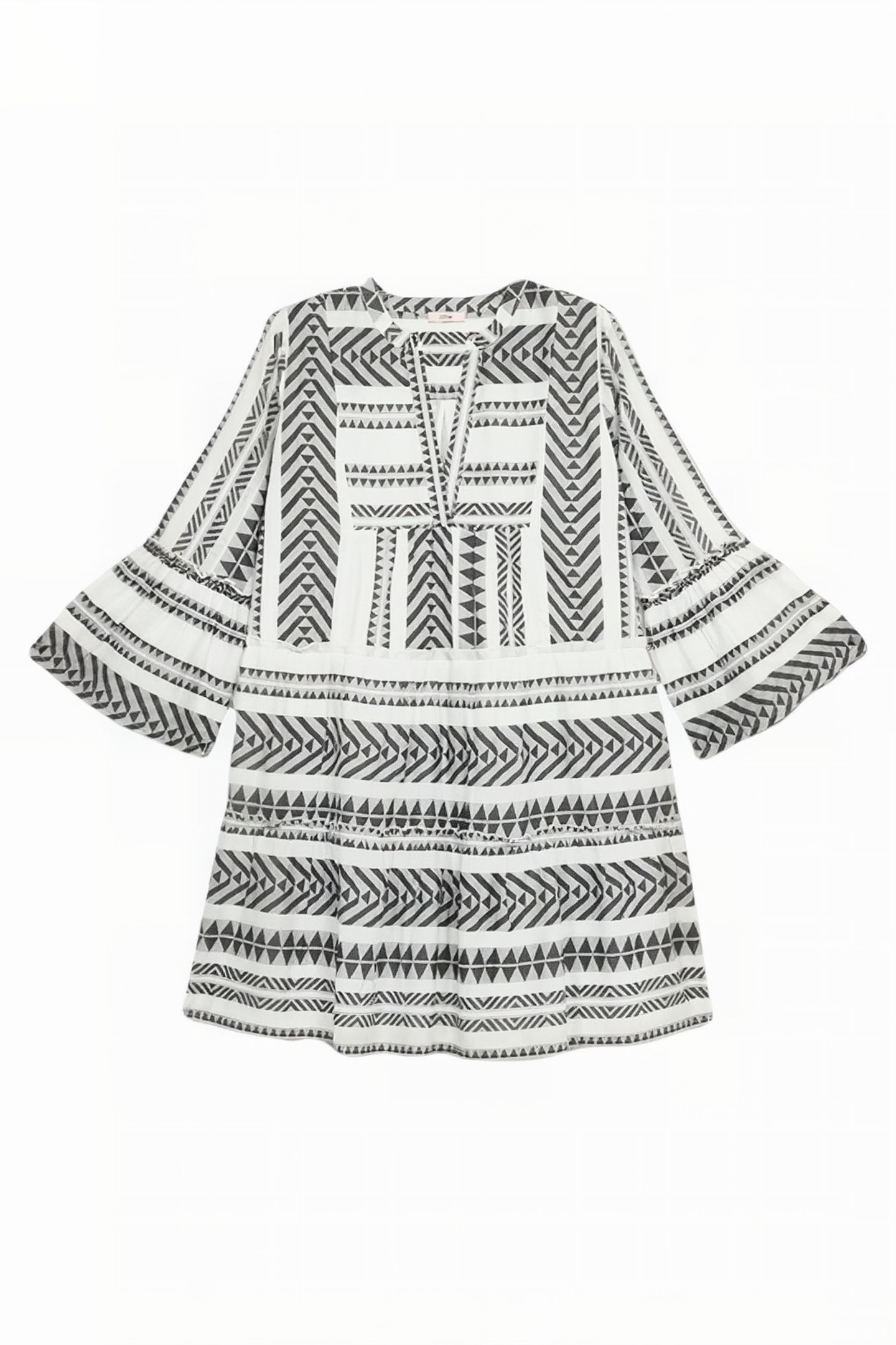 SHORT FLARED COTTON DRESS WHITE 3