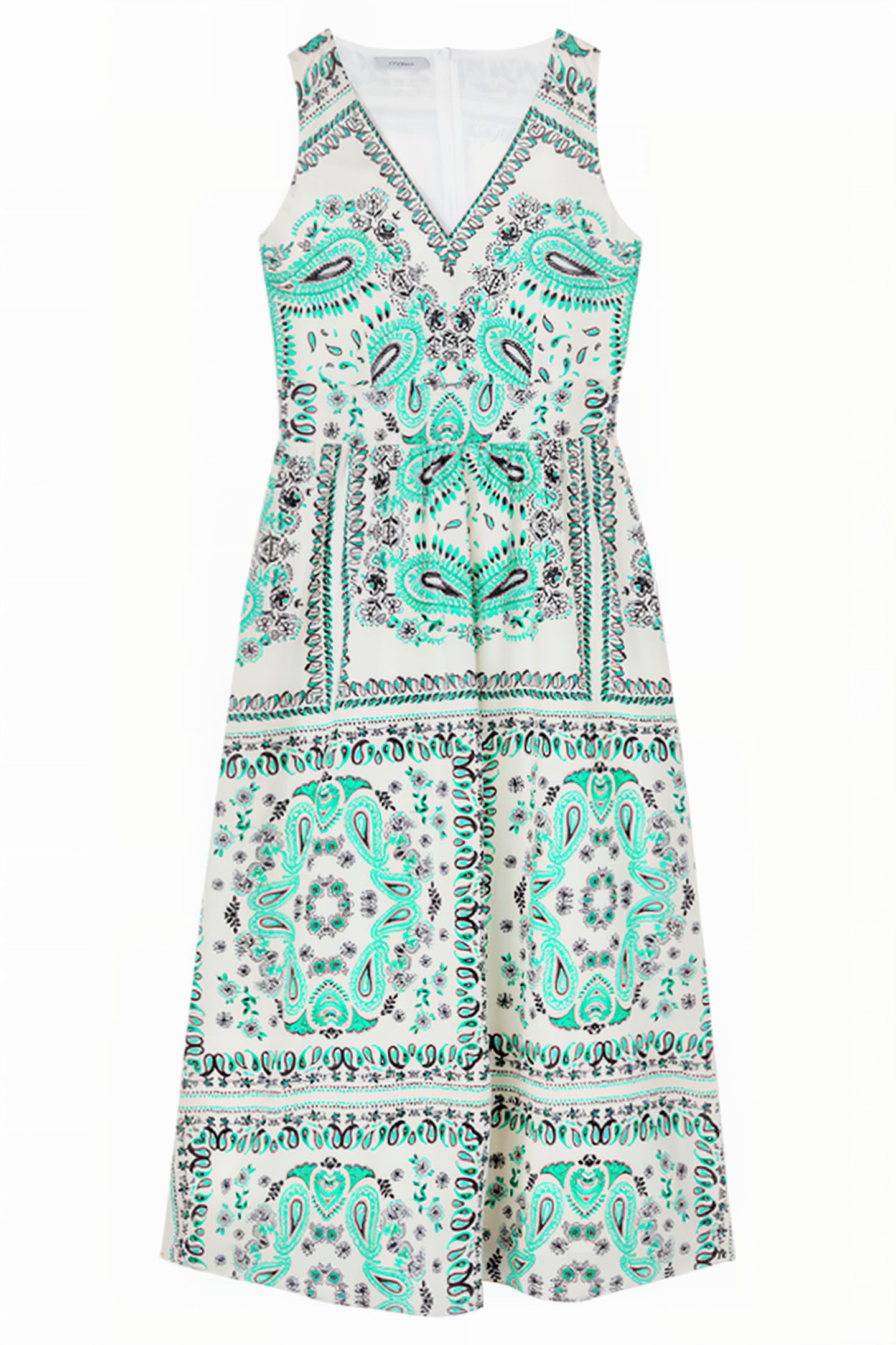 MIDI DRESS WITH FOULARD PATTERN WHITE 3