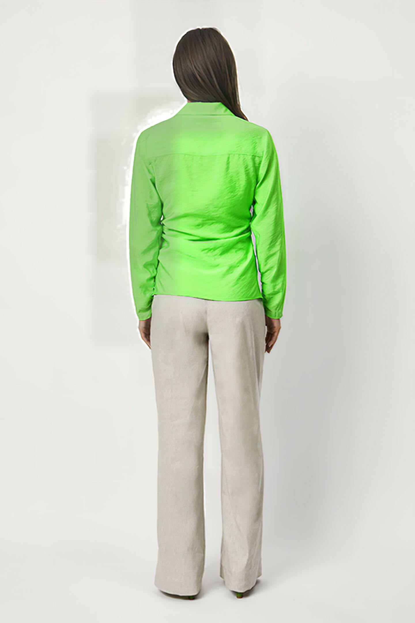 PANSY DRAPEY BLOUSE GREEN FLARE 6
