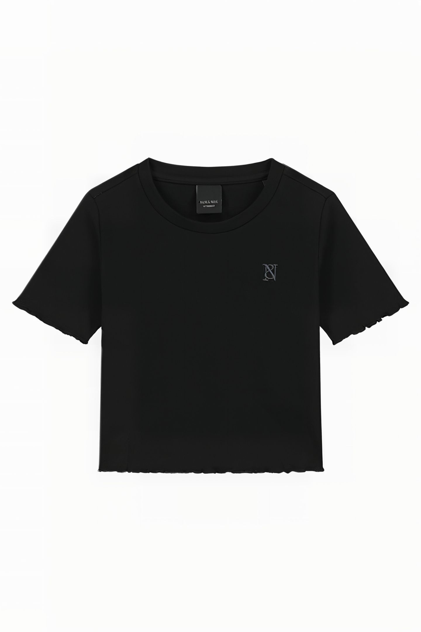 LETTUCE RIB T-SHIRT BLACK 1