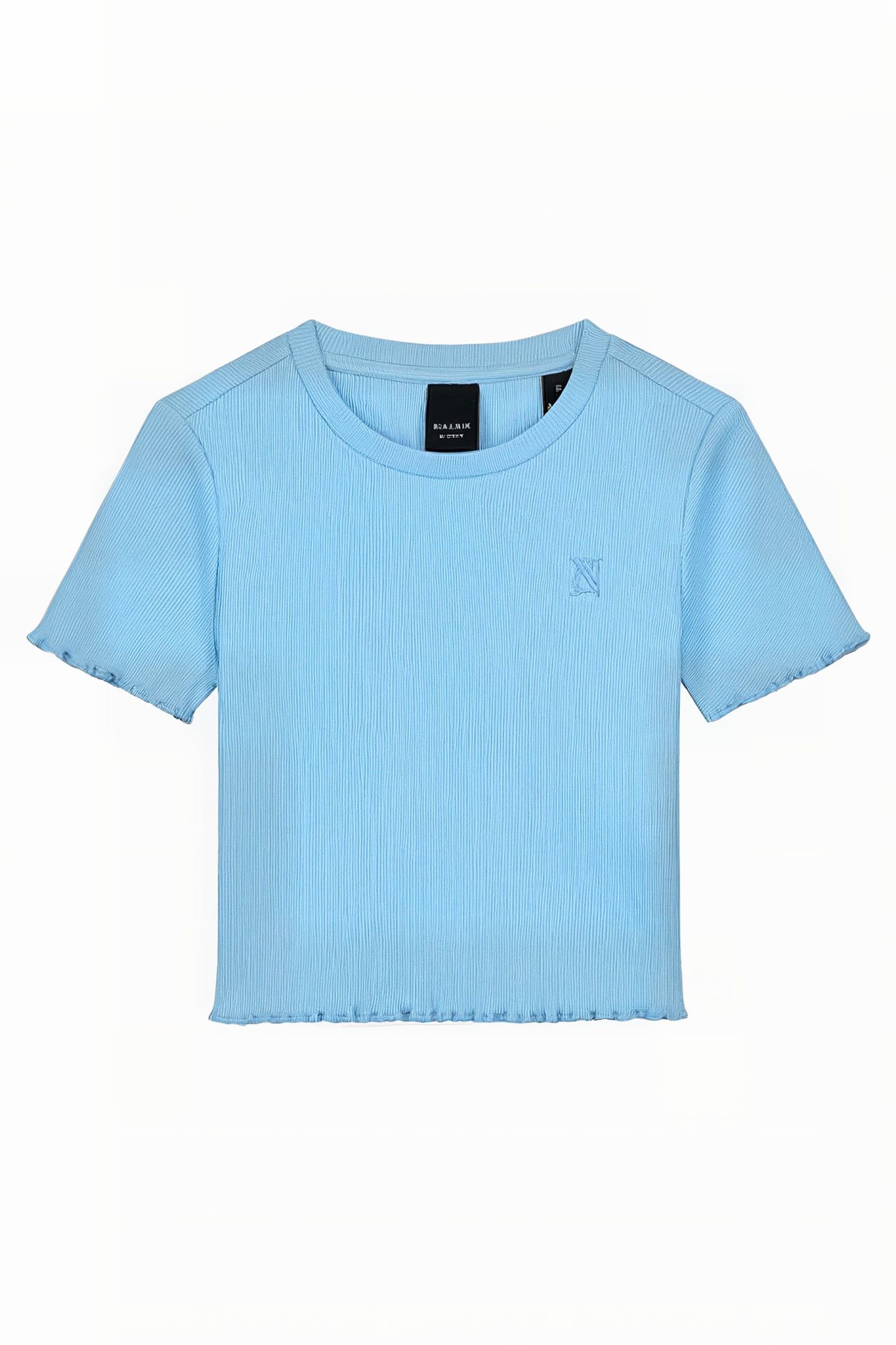 LETTUCE RIB T-SHIRT ATLAS BLUE 1