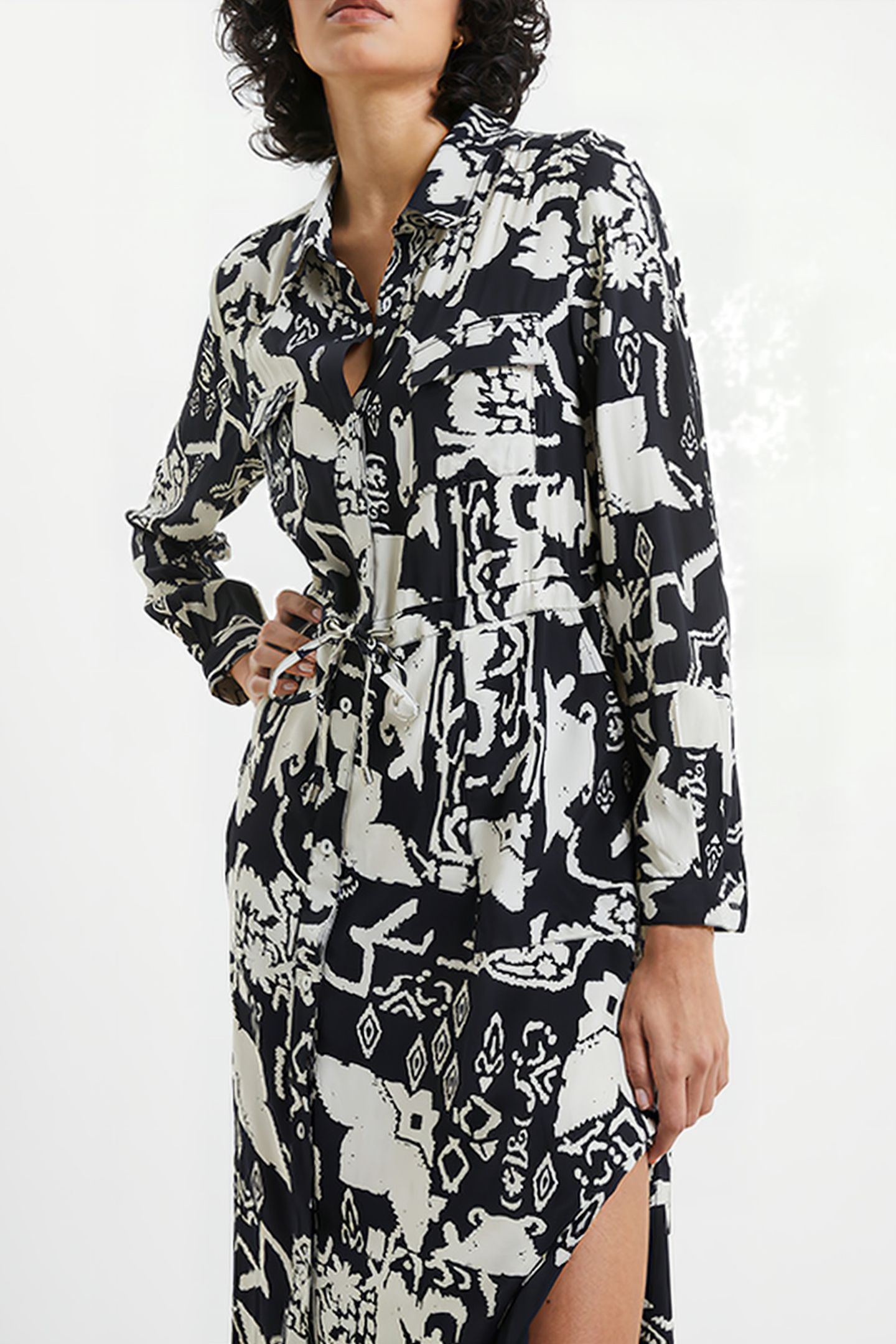 DEON DELPH DRAPE DRS BLACK/CREAM 4