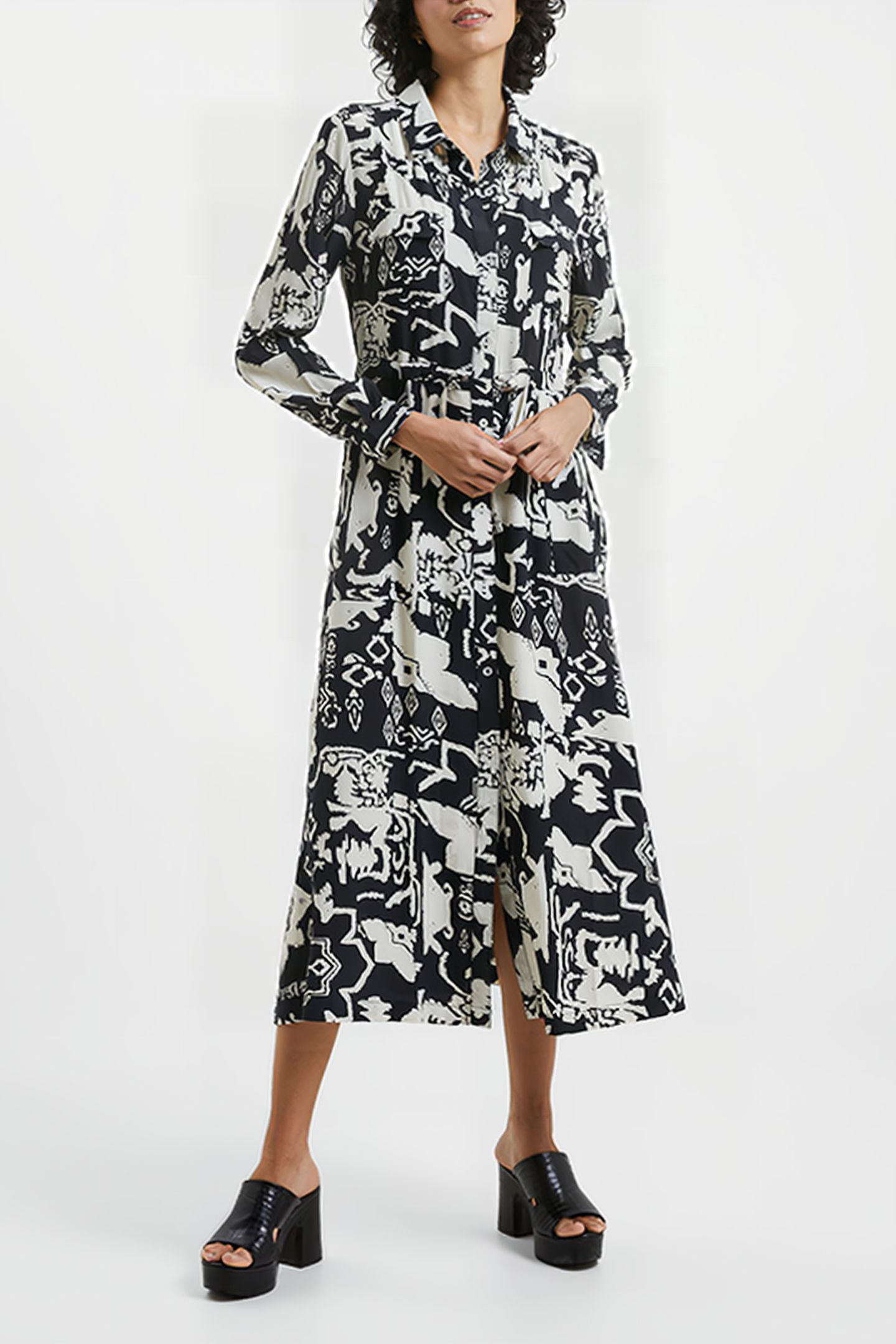 DEON DELPH DRAPE DRS BLACK/CREAM 1