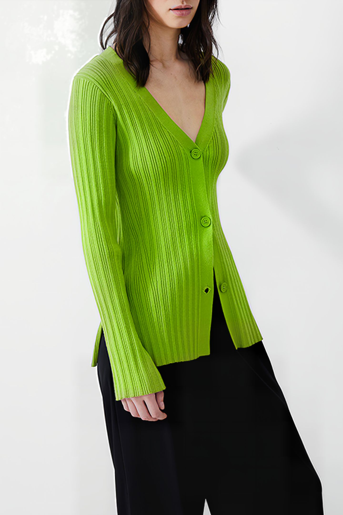 LEONORA L/S CARDIGAN WASABI 4