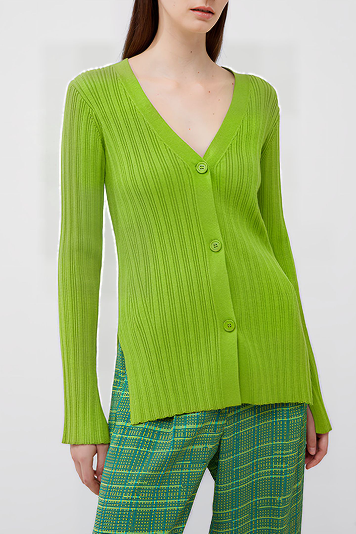 LEONORA L/S CARDIGAN WASABI 1