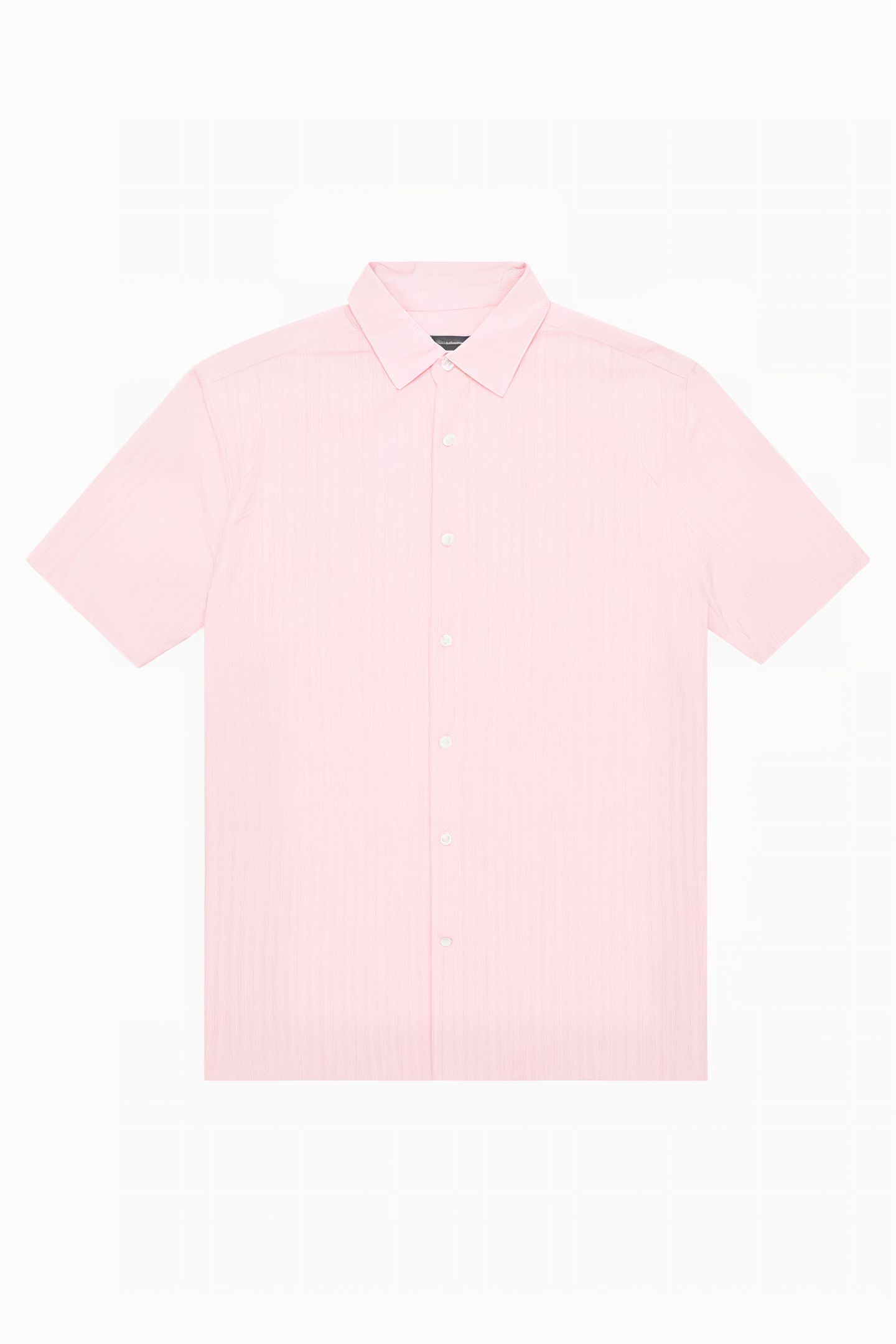SS SEERSUCKER CHECK SHIRT SILVER PINK 1