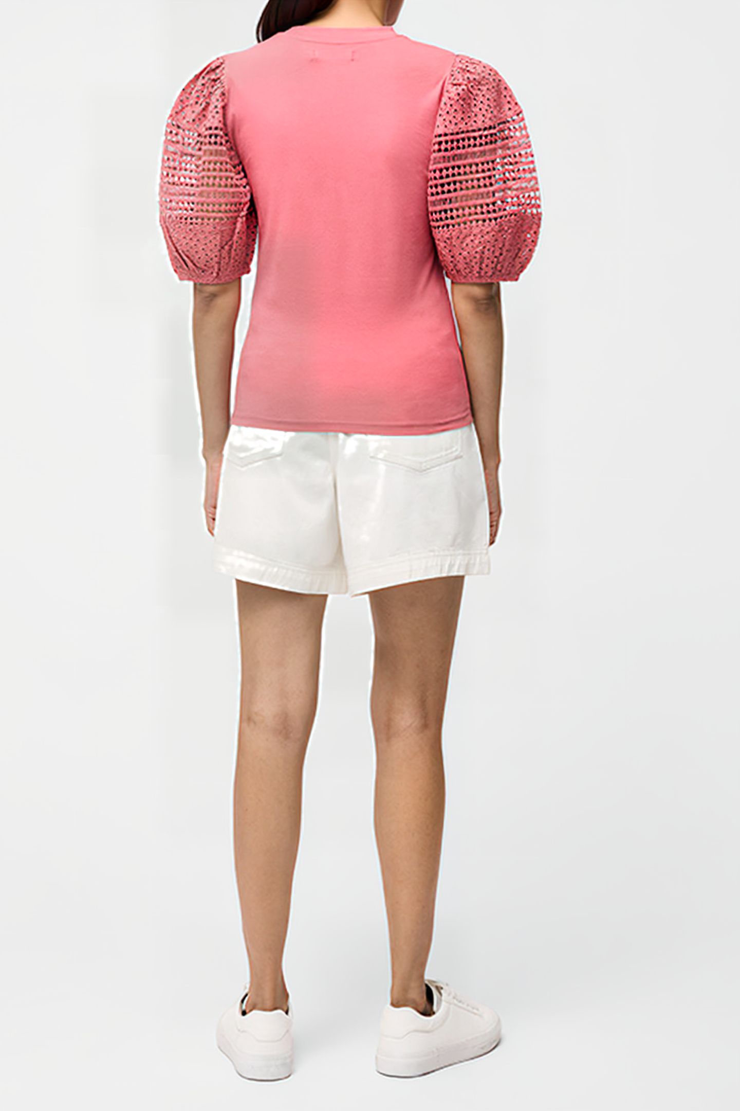 CROCHET LACE PUFF SLEEVE TOP ROSE KISS 2