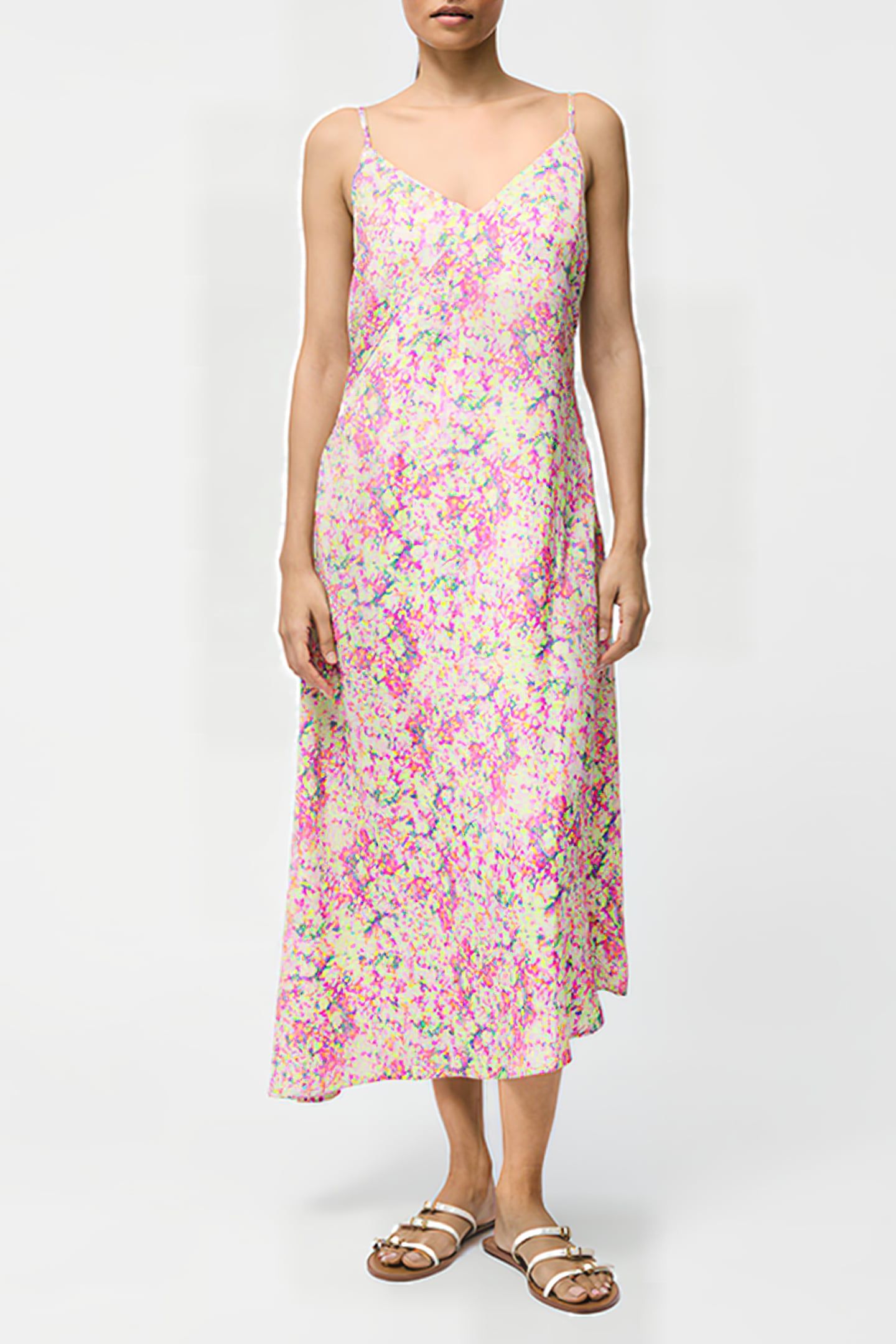 DONNA ASYMMETRIC DRESS STRAWBERRY SHAKE M 1