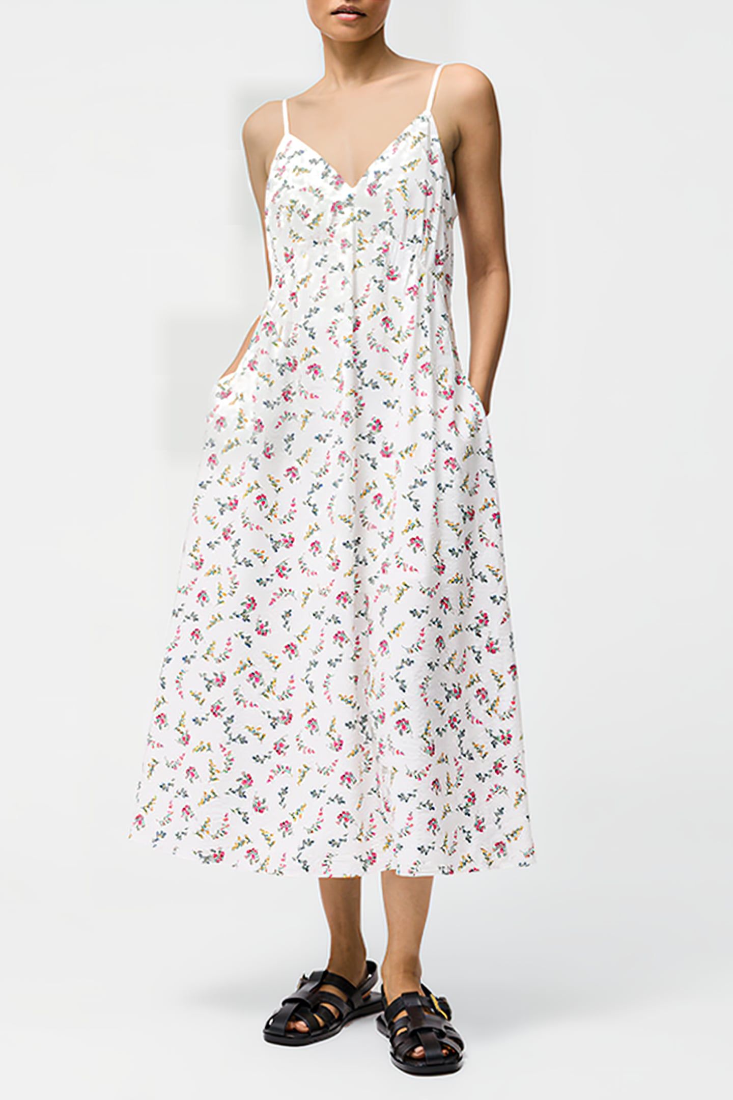 FLORIANNA STRAPPY DRESS SUMMER WHITE MULTI 1