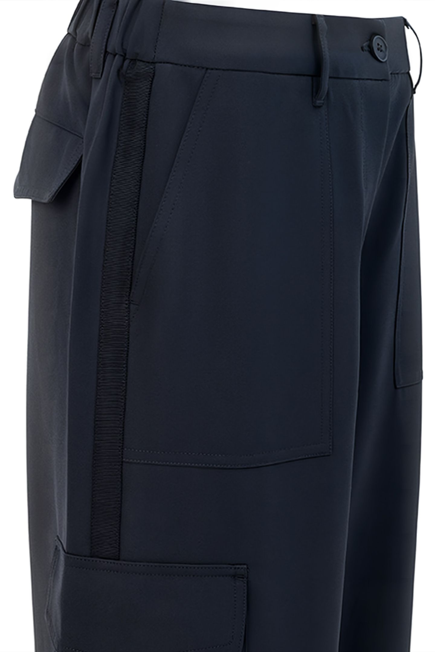 DRAPEY WIDE LEG COMBAT TROUSERS BLACK 2