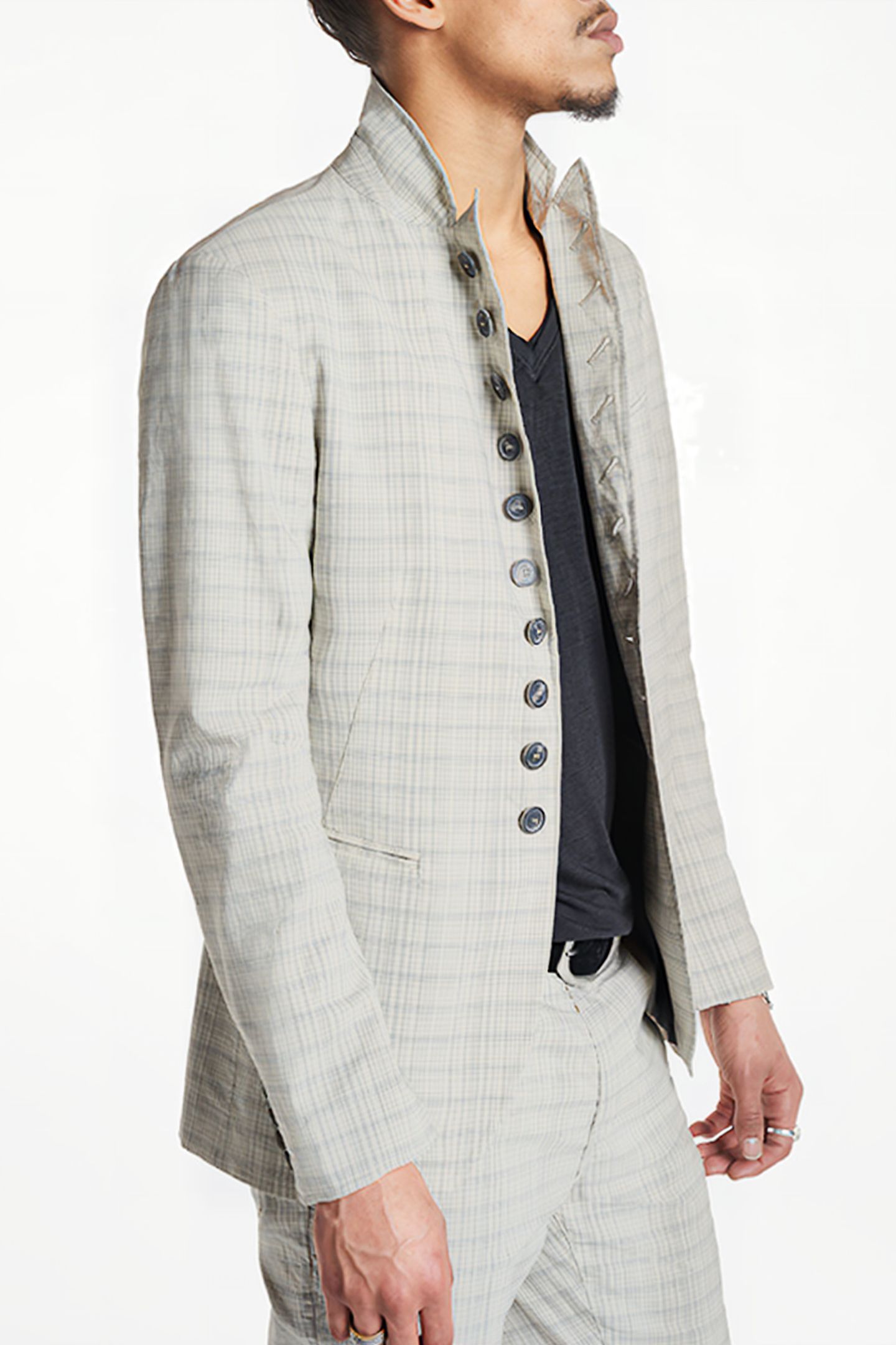 SLIM FIT WIRE INSERTED JACKET ASH 2