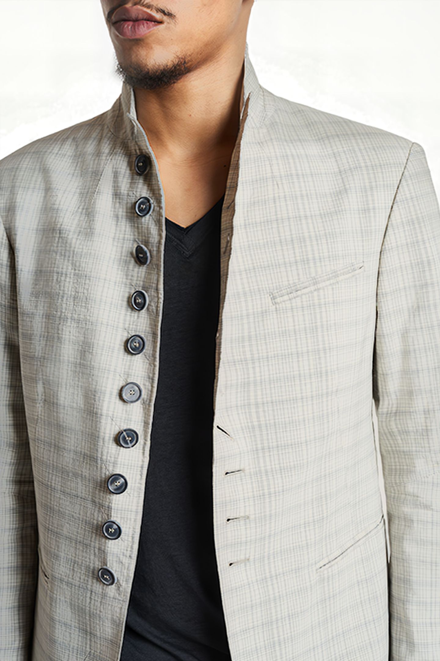 SLIM FIT WIRE INSERTED JACKET ASH 3