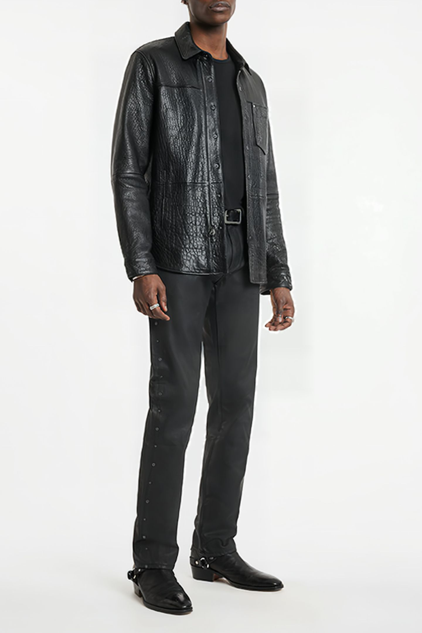 SLIM FIT DENIM WITH STUDS BLACK 2