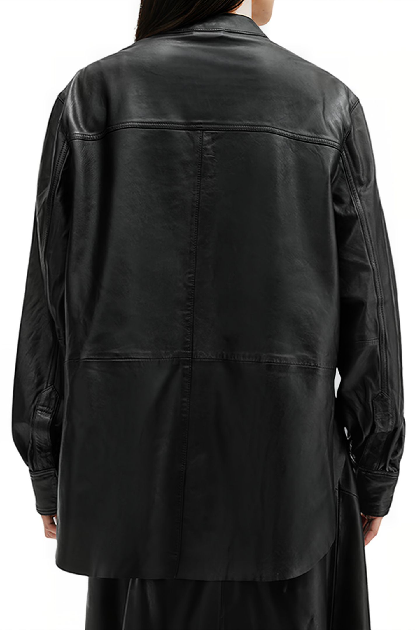 SARA LEATHER SHIRT BLACK 2