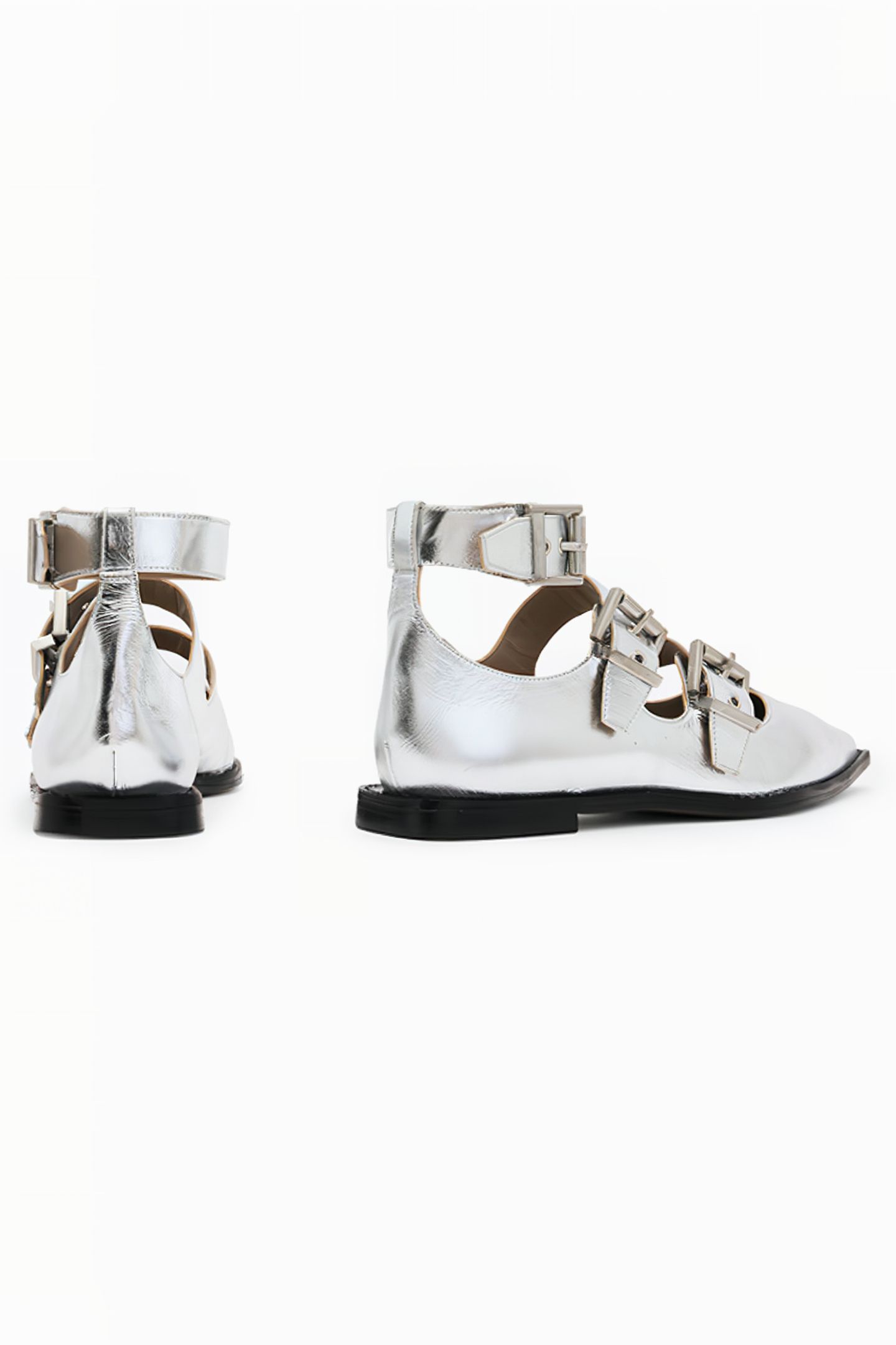 SUSAN BUCKLE SHOE SILVER 5