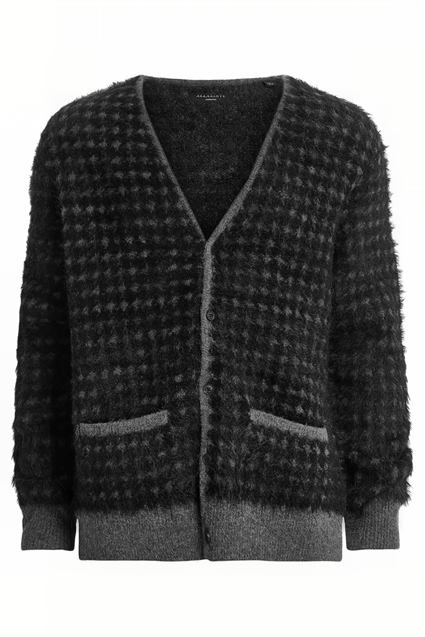 EDGAR CARDIGAN GREY/BLACK 4