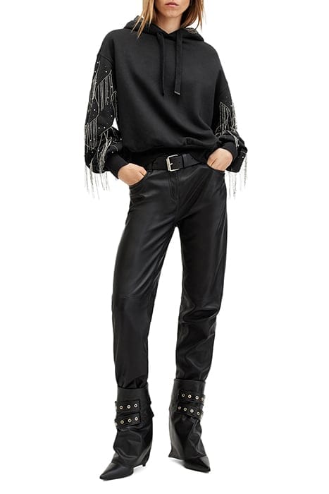 LENNON TASSEL HOODY WASHED BLACK 1
