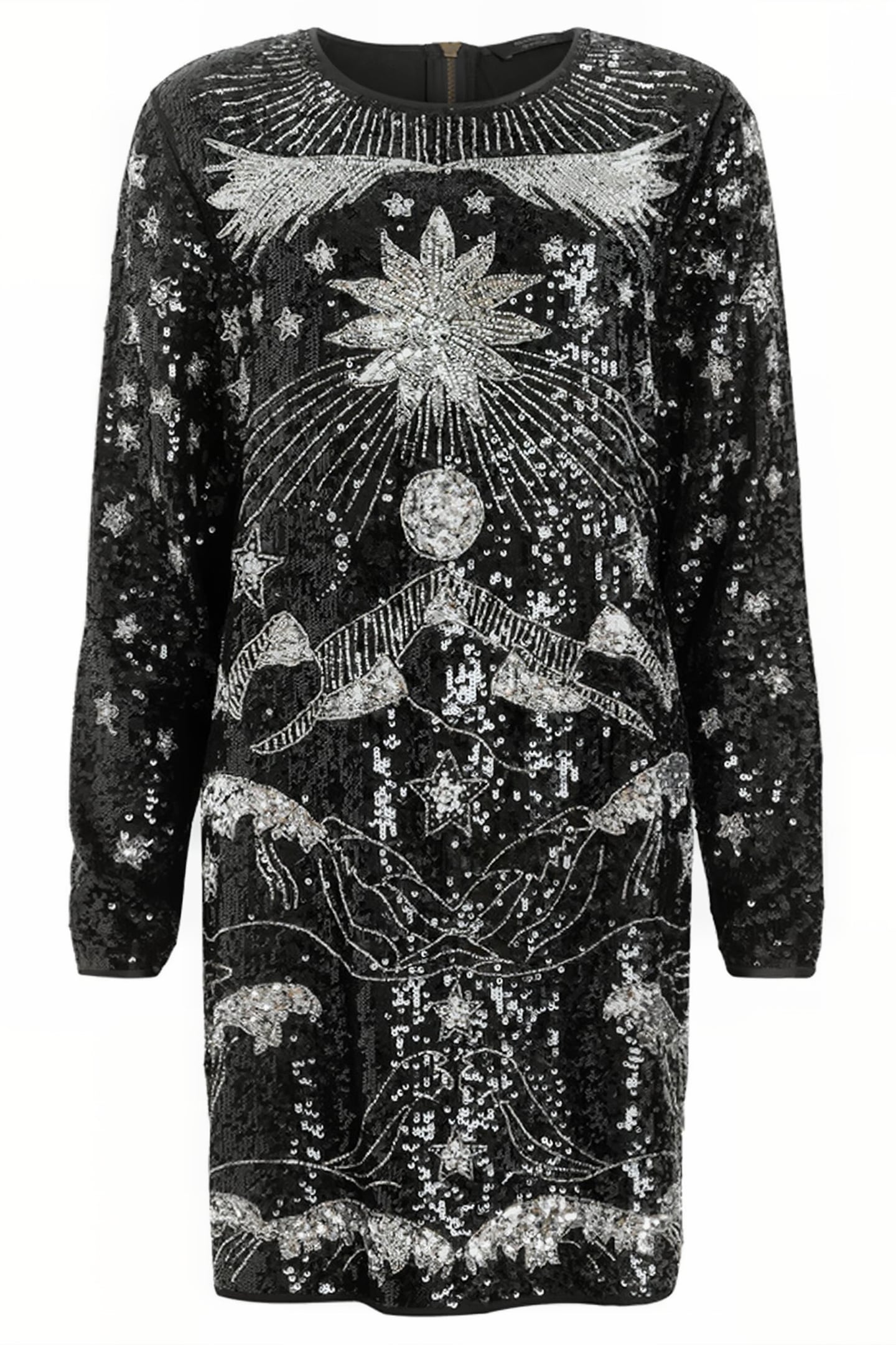 NOUSHKA EMB DRESS BLACK/SILVER 4