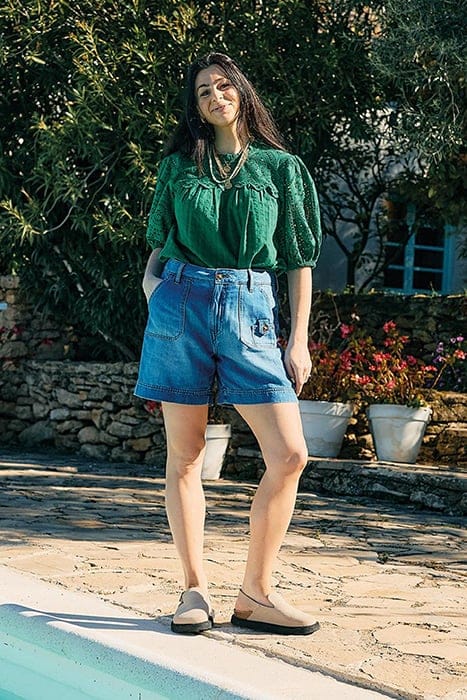 MOLLIE COMBAT DENIM SHORTS MID DENIM 8