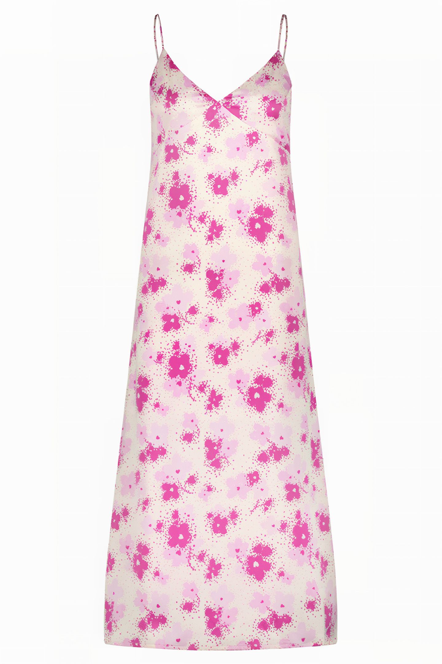 LISA DRESS HOT PINK/CREAM WHITE 3
