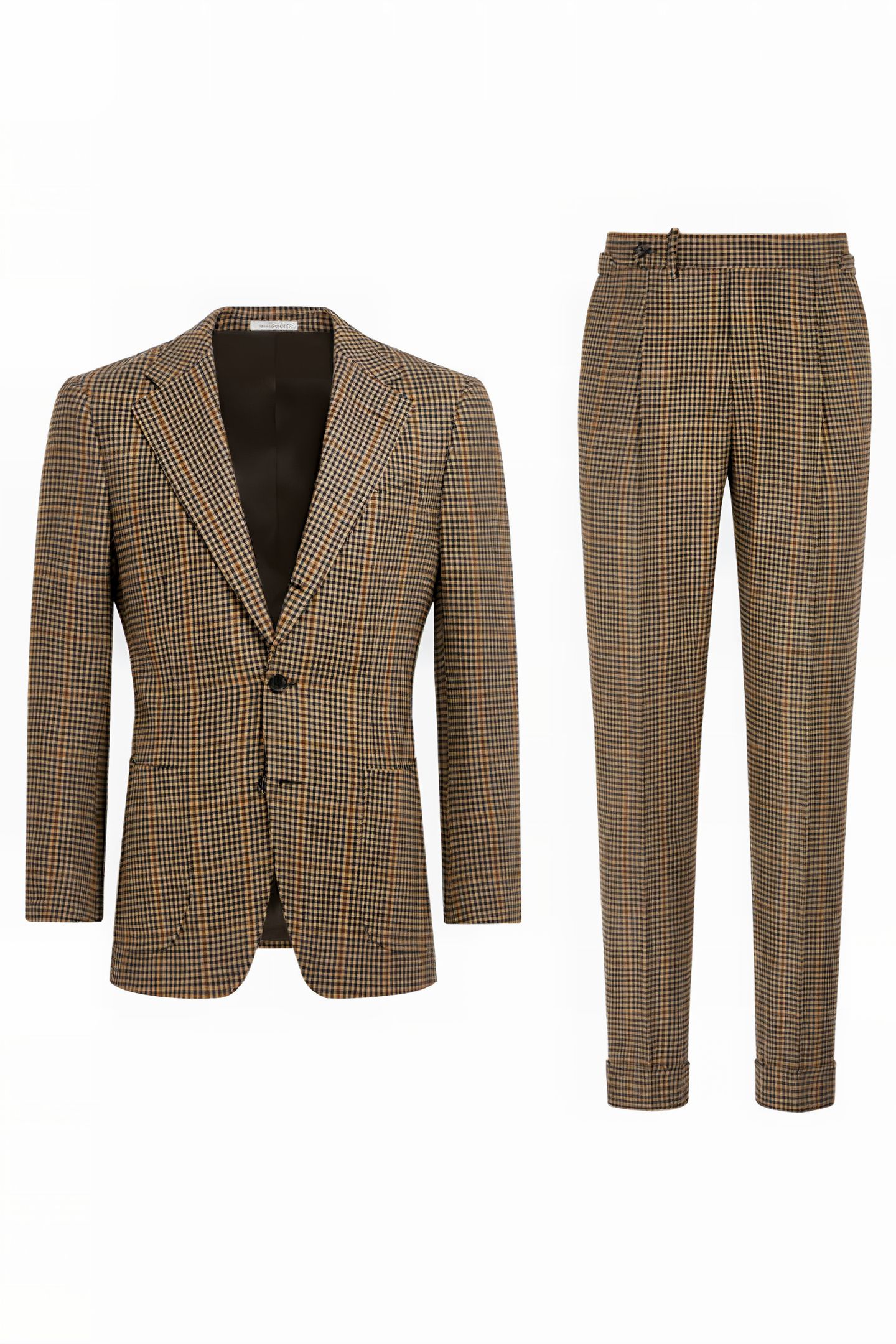MID BROWN HOUNDSTOOTH TAILORED FIT HAVANA SUIT 2