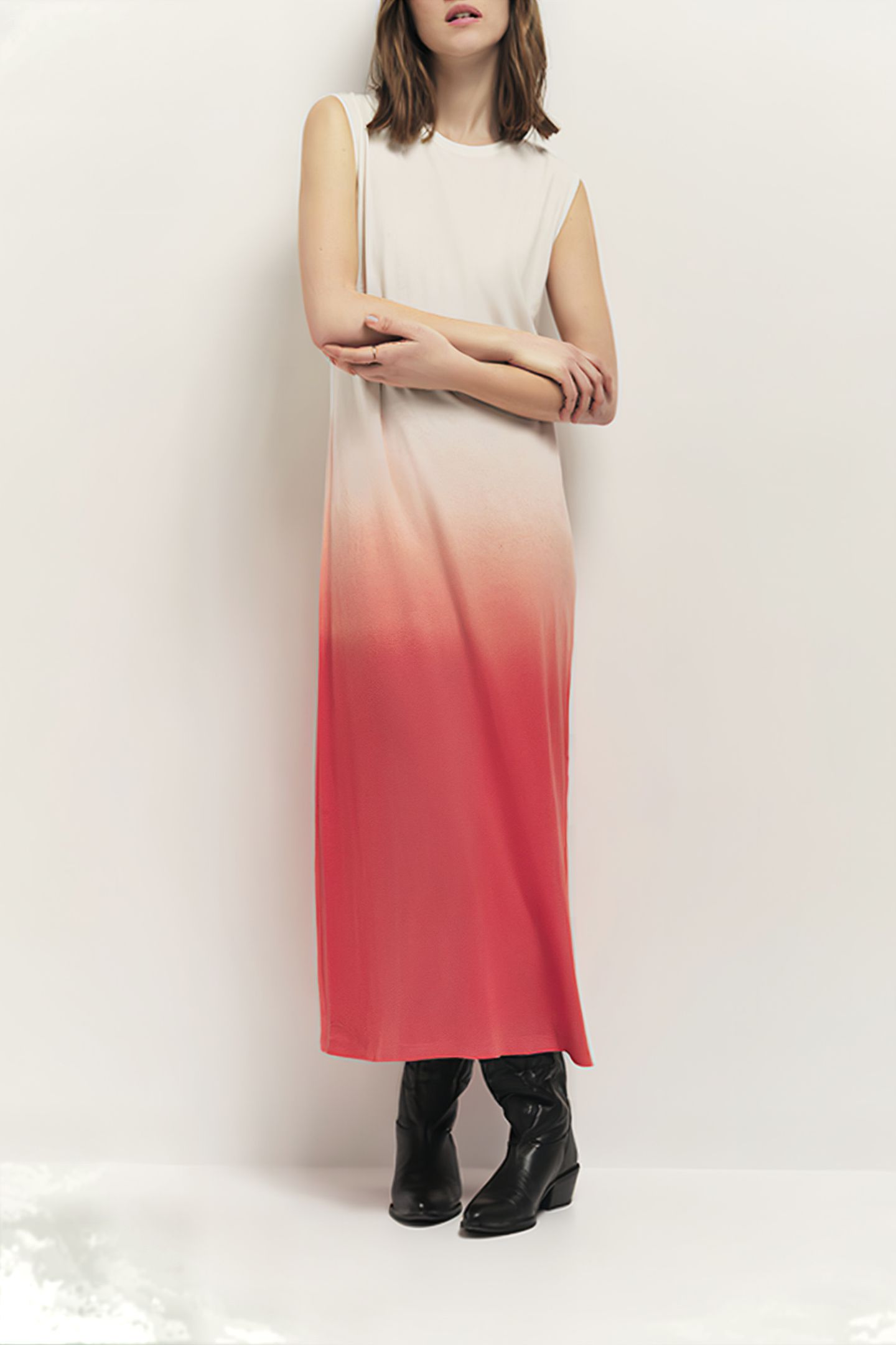 RIVO - DEEP DYE EFFECT CORAL KNIT MAXI DRESS 3