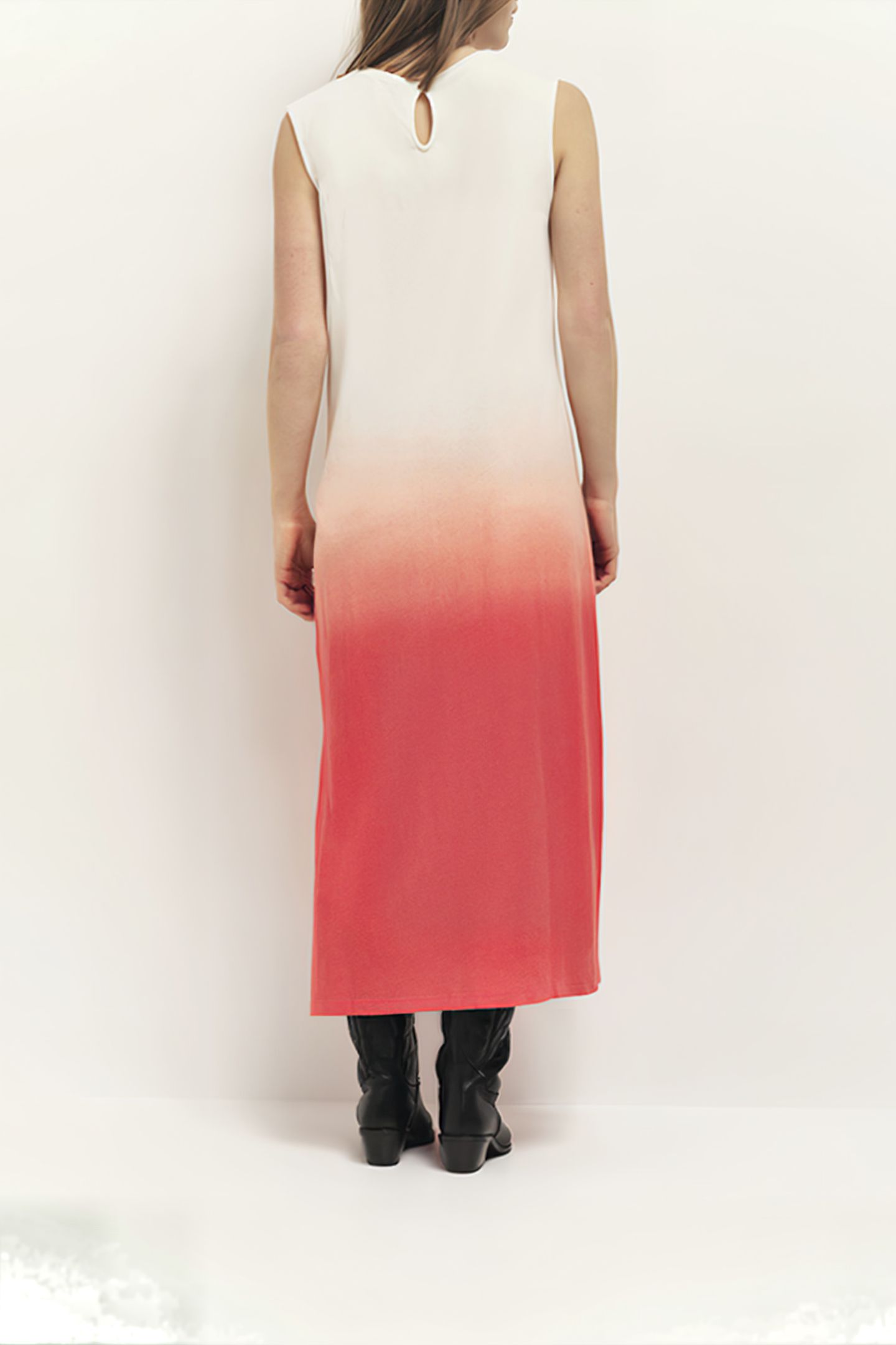 RIVO - DEEP DYE EFFECT CORAL KNIT MAXI DRESS 2