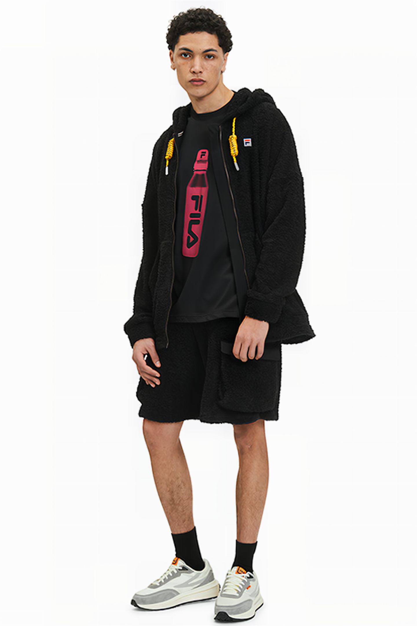 OVERSIZE TERRY FABRIC HOODIE BLACK 3
