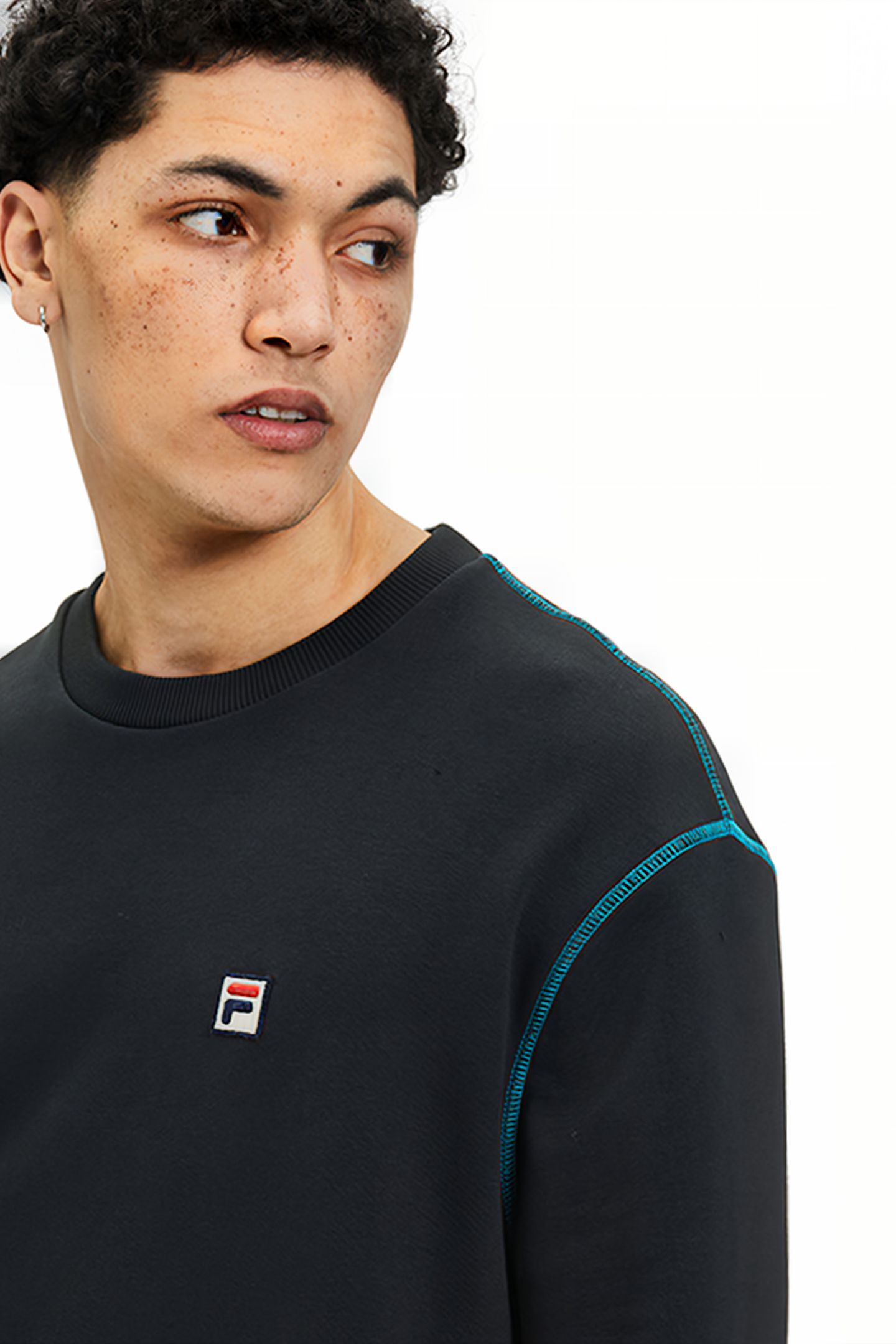 CREWNECK SWEATSHIRT WITH KANGAROO POCKET AND CONTRAST STITCH 7