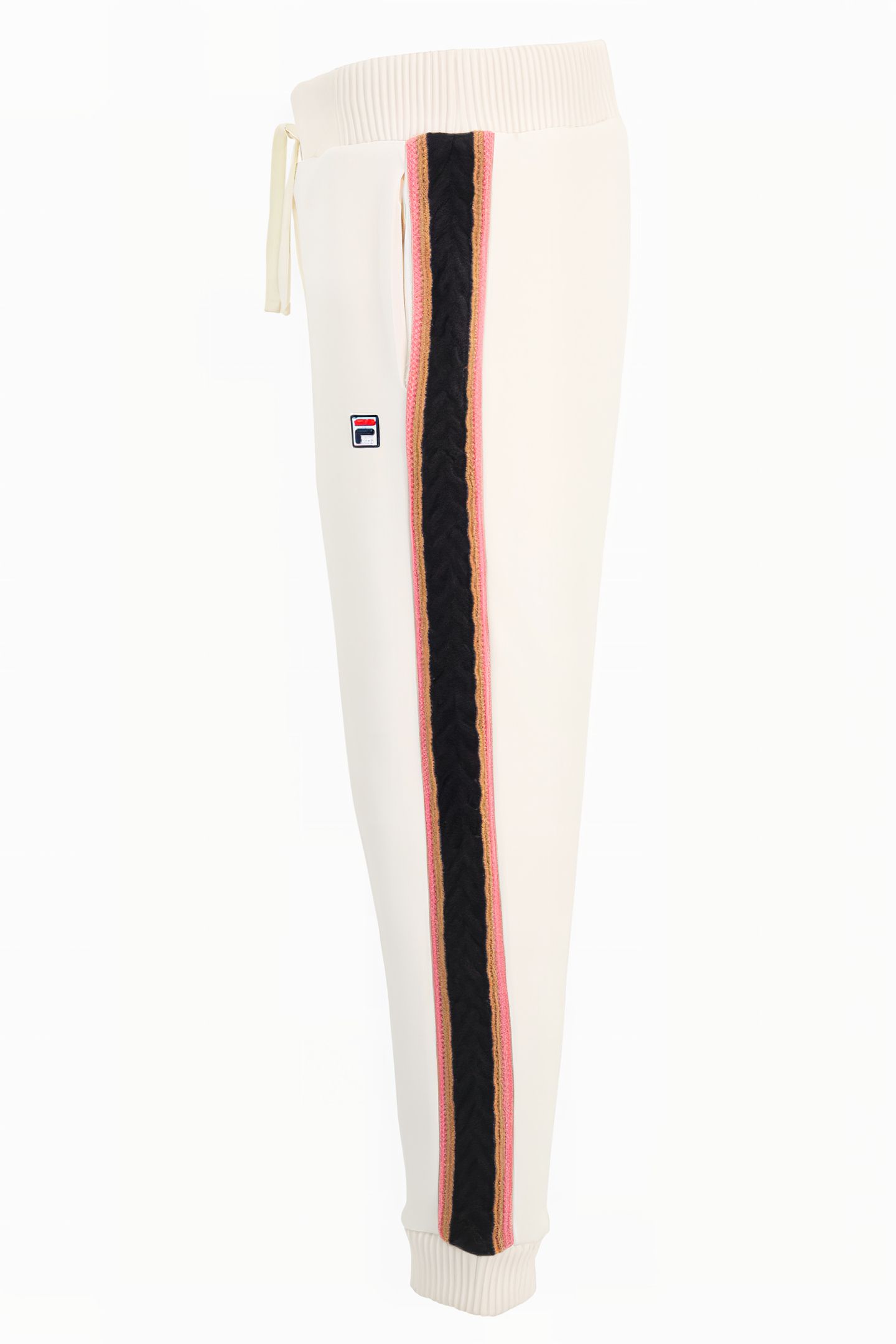 CUFFED SWEATPANTS WITH BRAID DETAIL WHITE / NAVY / PINK 3