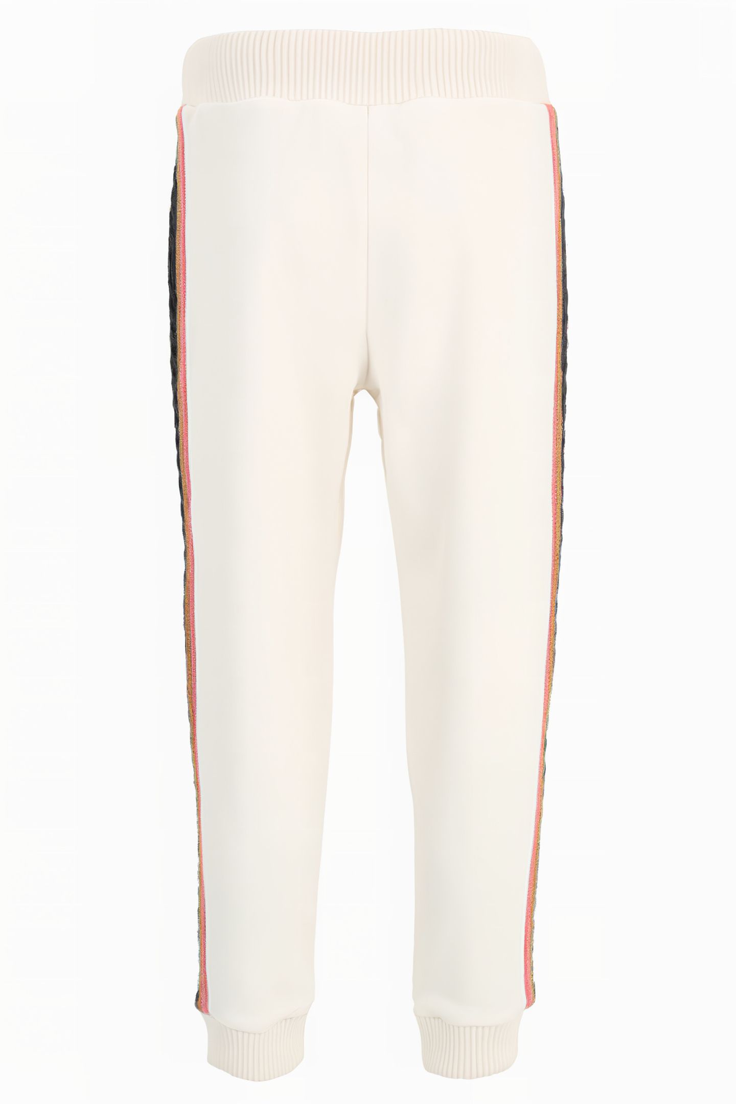 CUFFED SWEATPANTS WITH BRAID DETAIL WHITE / NAVY / PINK 2