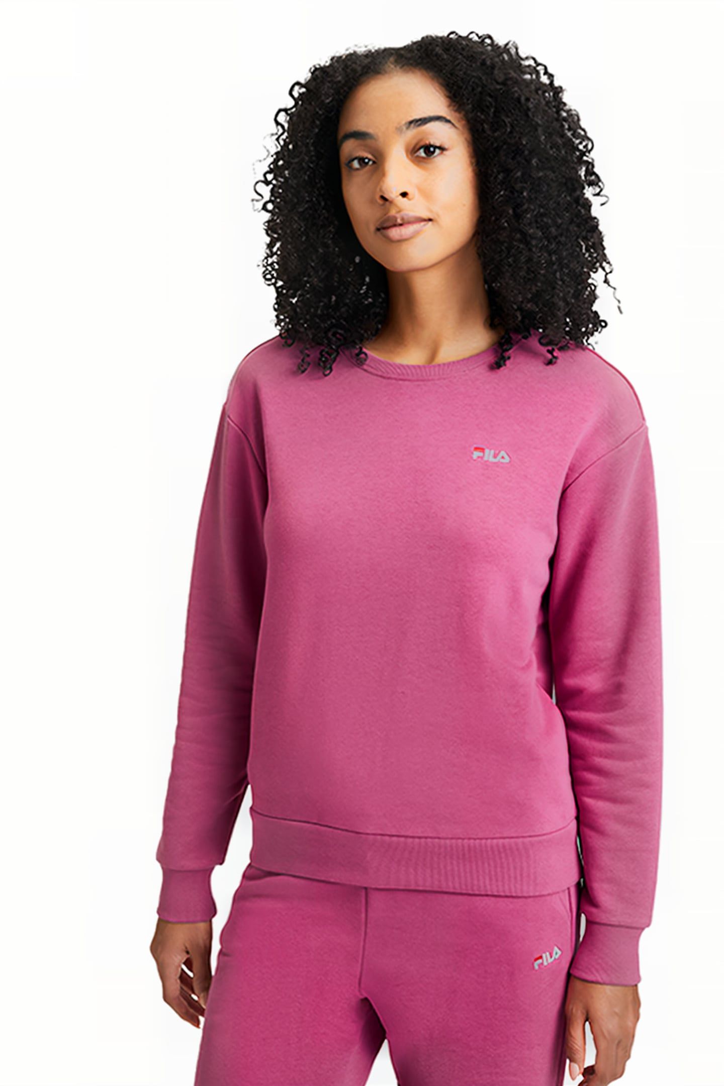 BANTIN SLIGHTLY CROPPED CREW SWEAT RED VIOLET 1