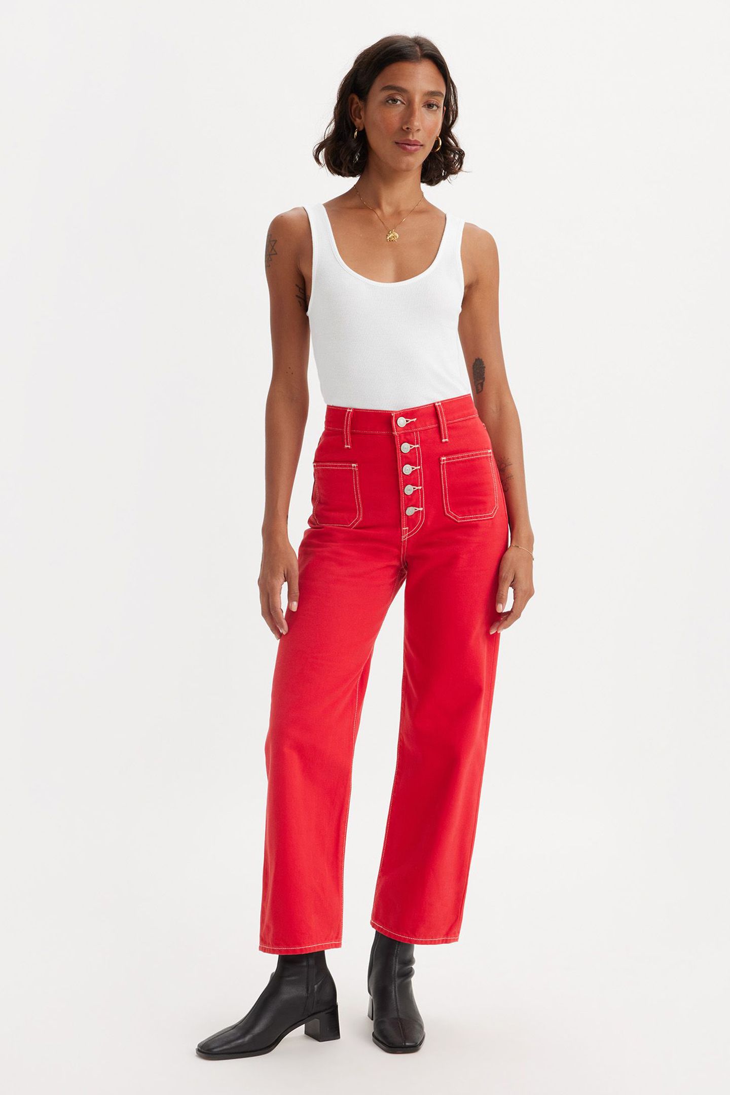 RIBCAGE STRAIGHT PATCH POCKET JEANS 2