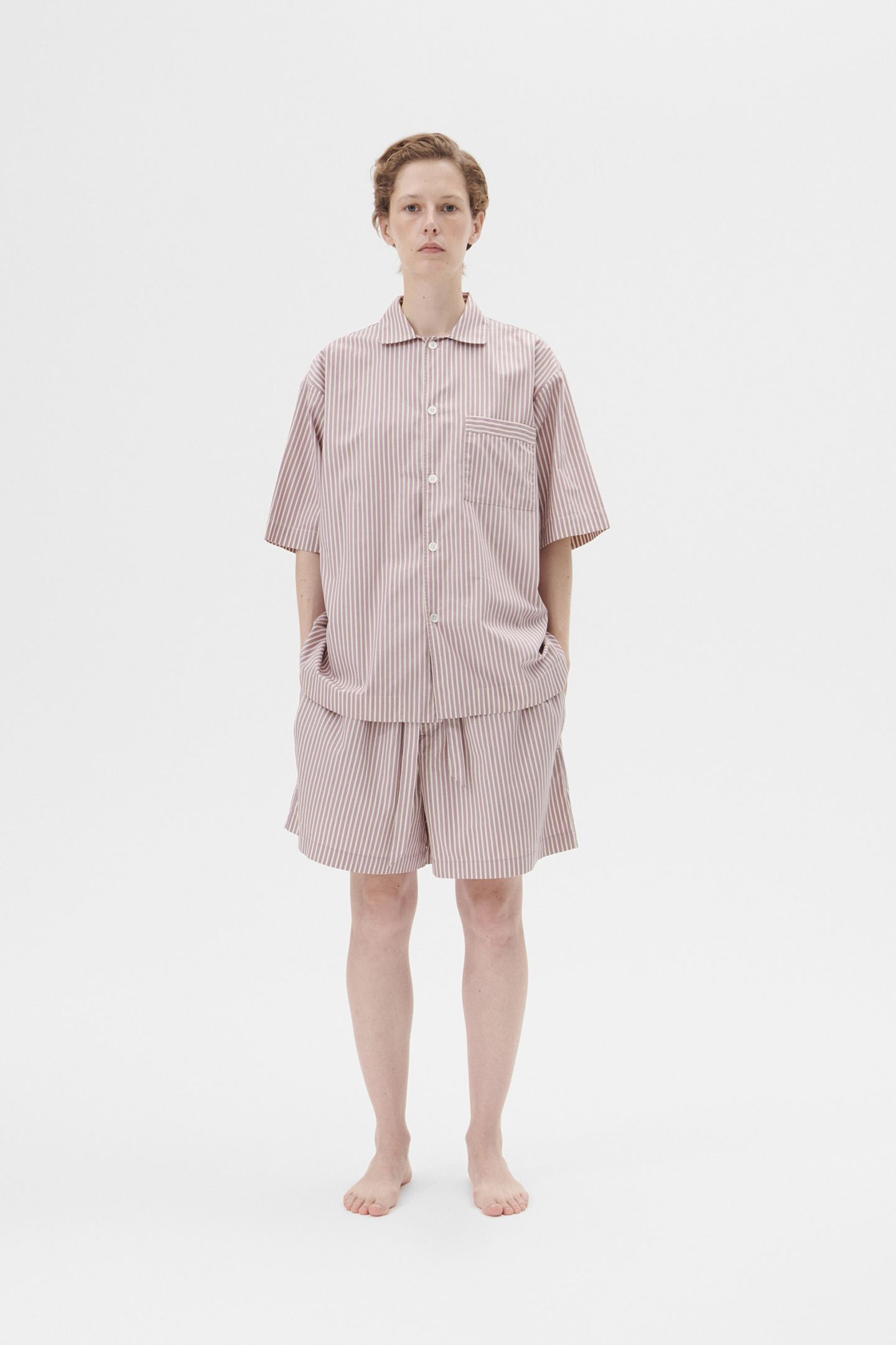 UNISEX POPLIN, SHORT SLEEVE SHIRT SKIPPER STRIPES 1