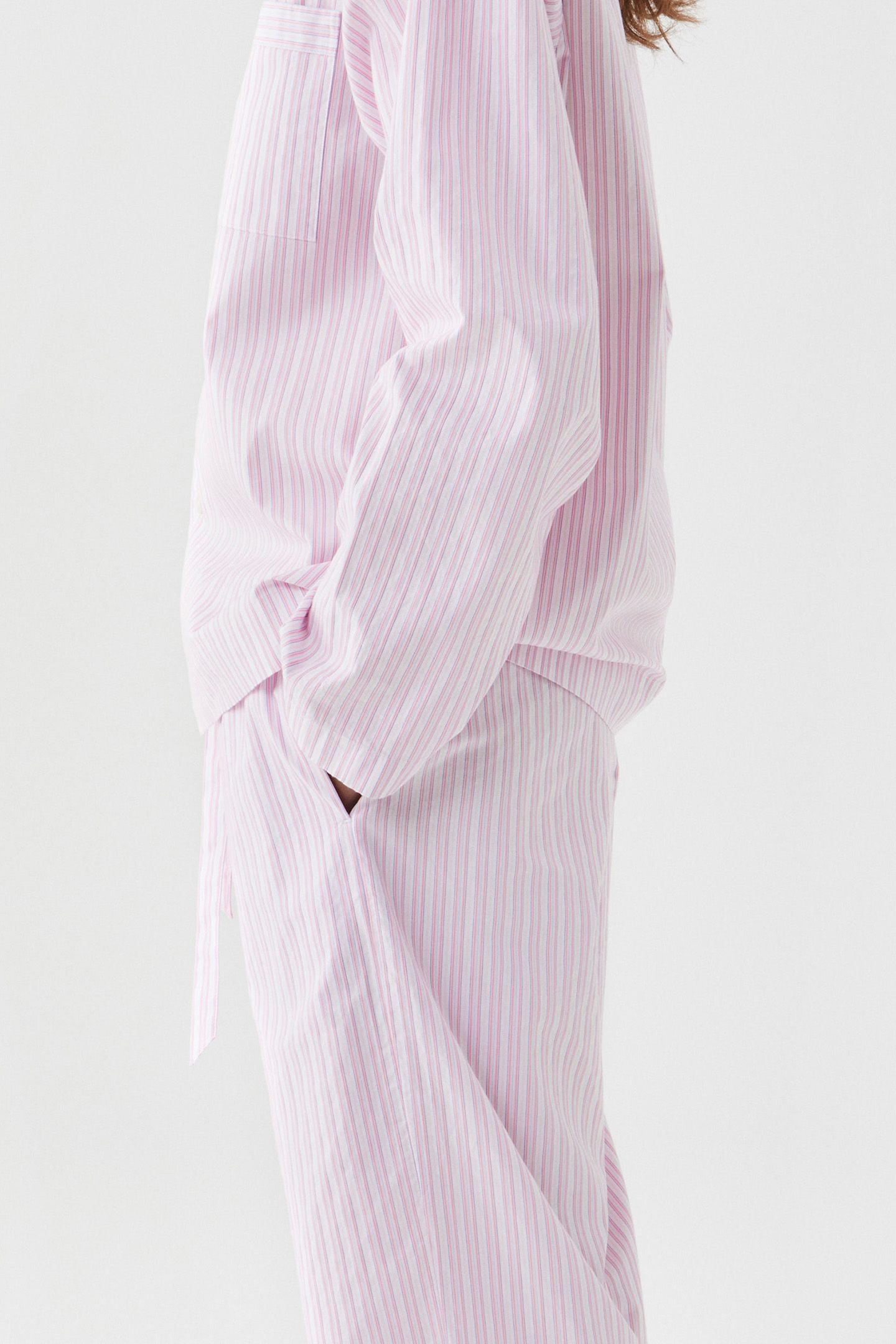 UNISEX POPLIN, PYJAMAS SHIRT CAPRI STRIPES 2
