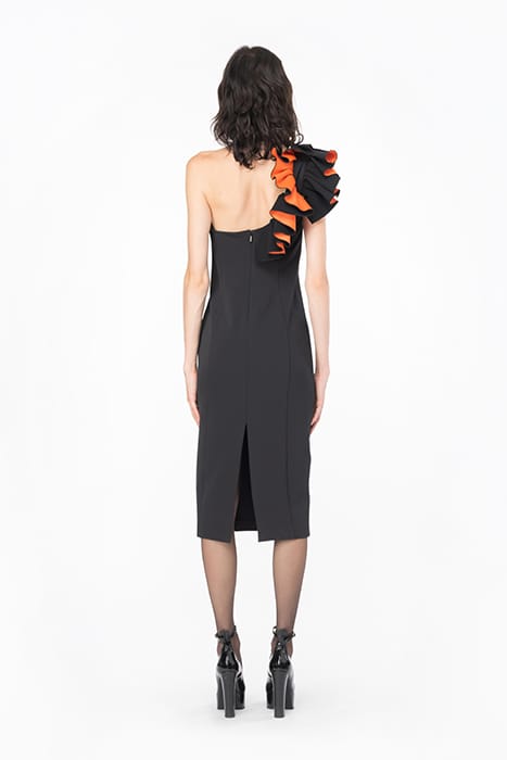 CUVETTE DRESS BLACK/ORANGE 2