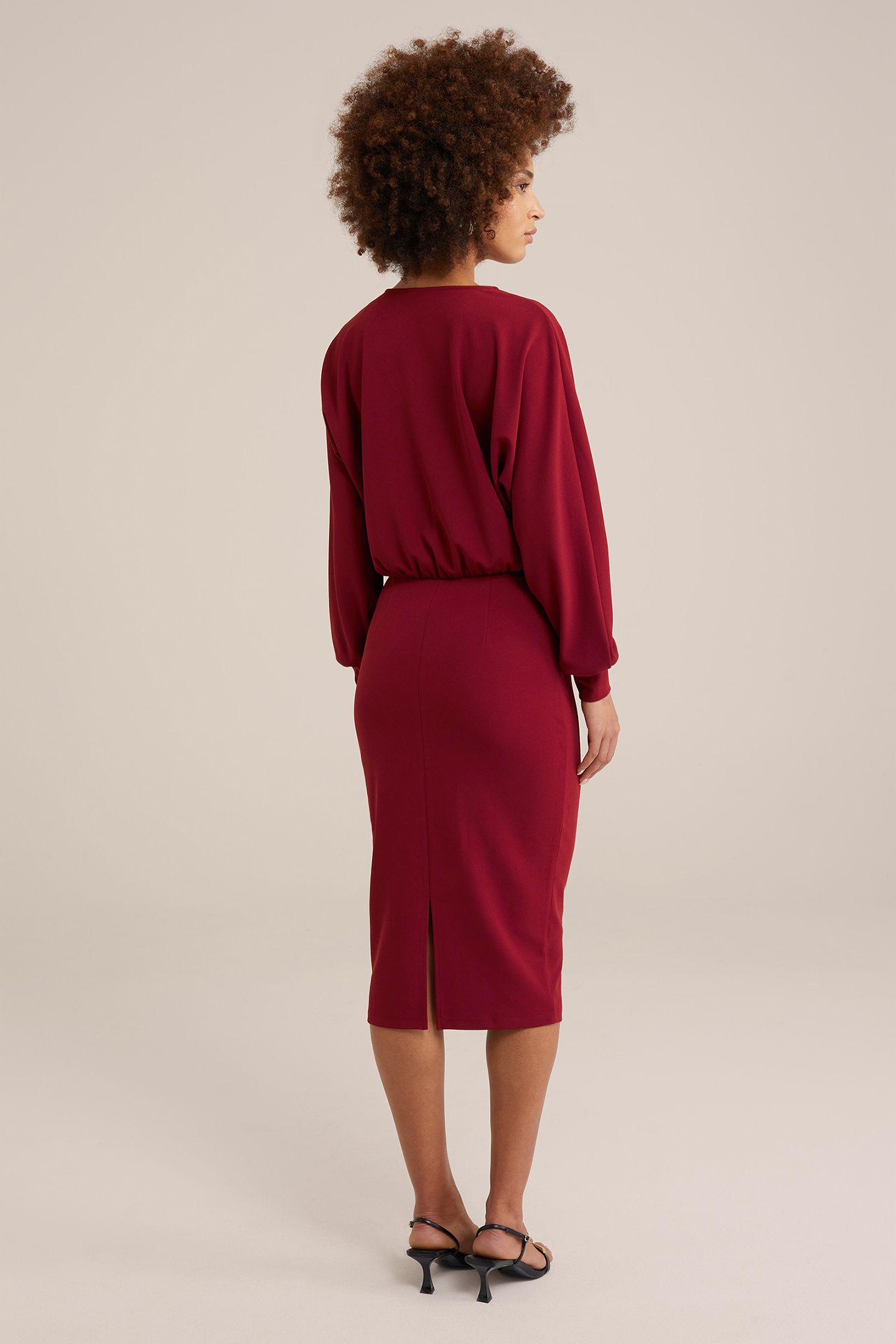 DRESS MID LENGTH VINTAGE RED 2