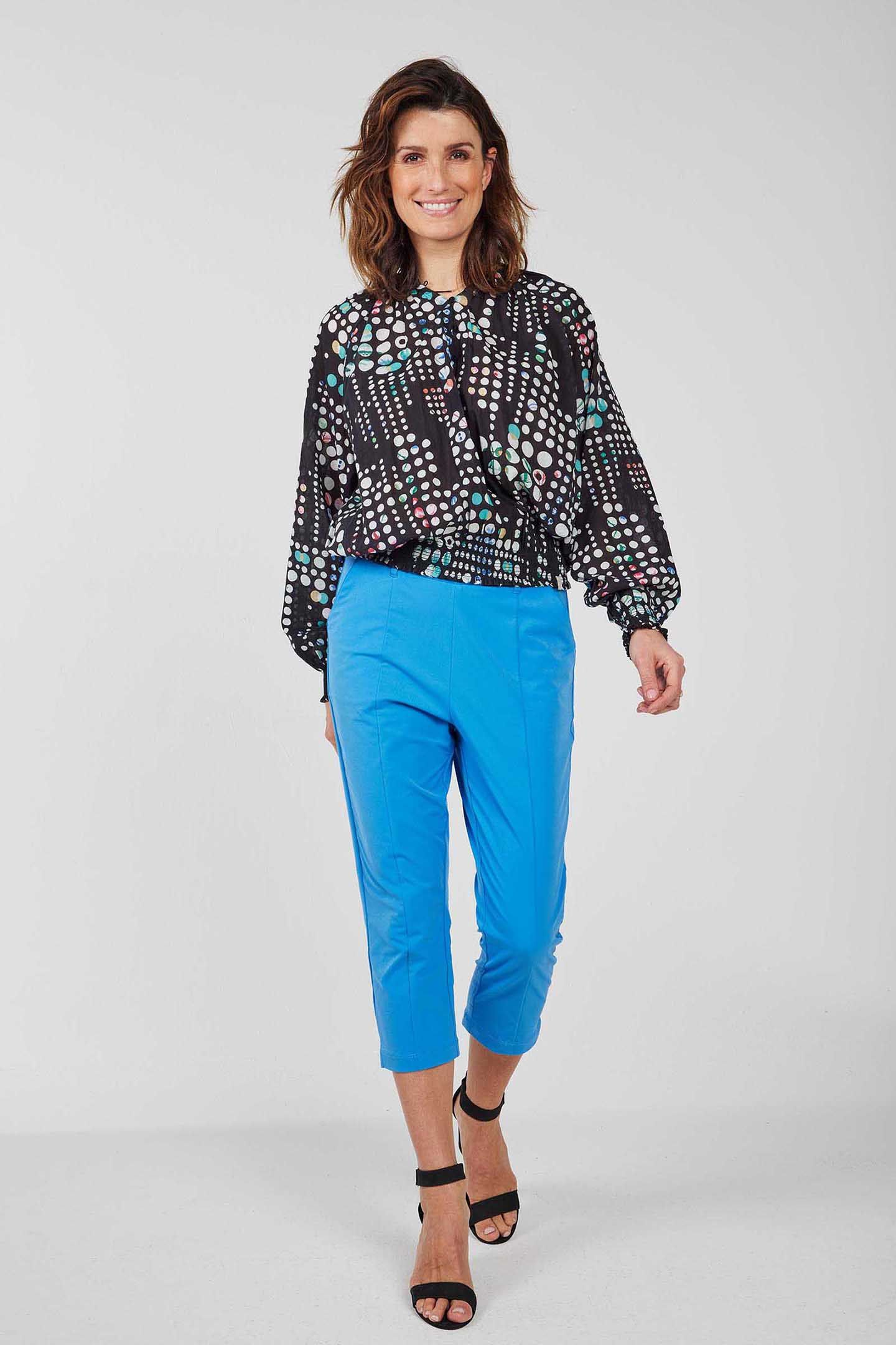 BLOUSE LIMA BLACK WITH SECRET DOT PRINT 2