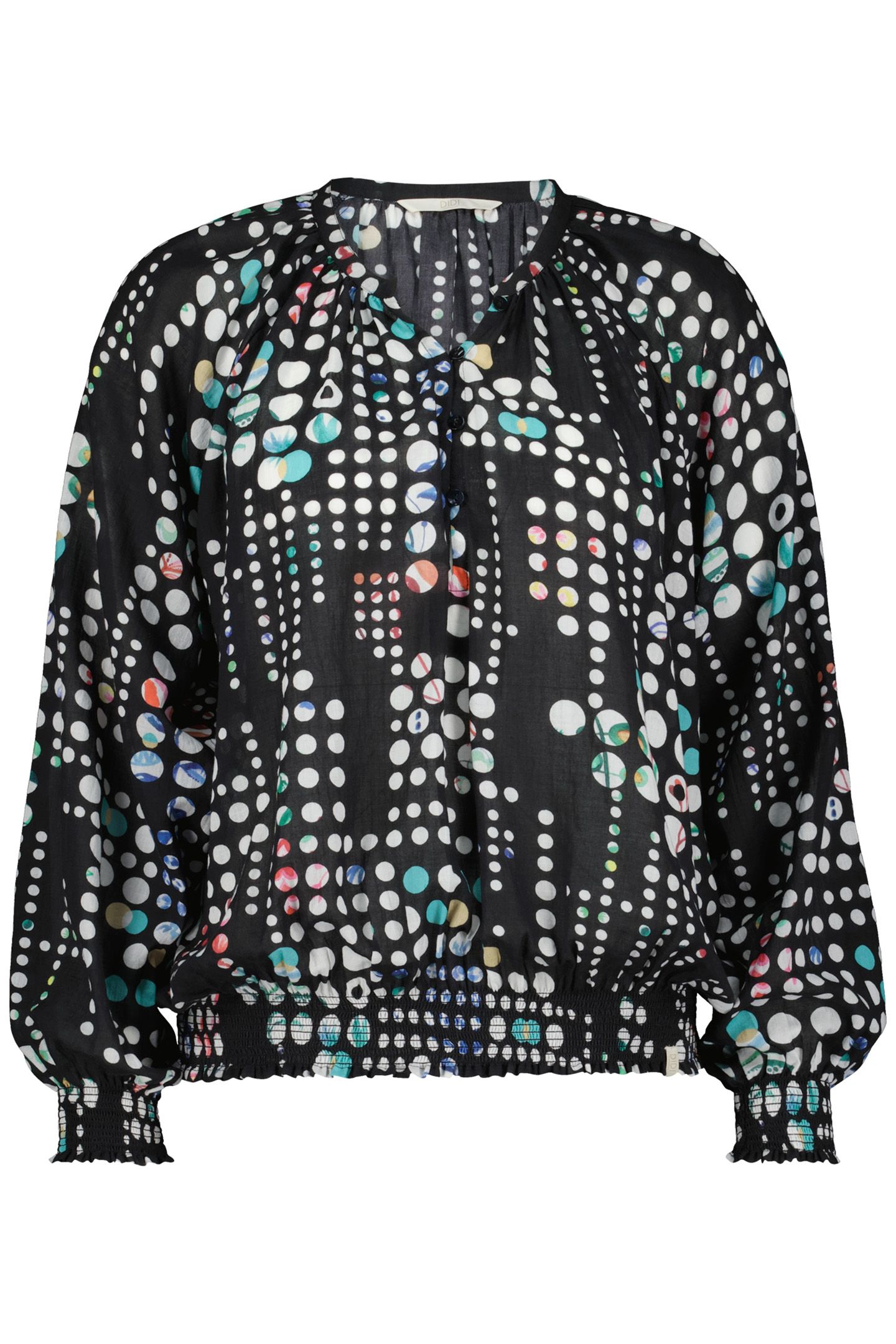 BLOUSE LIMA BLACK WITH SECRET DOT PRINT 4