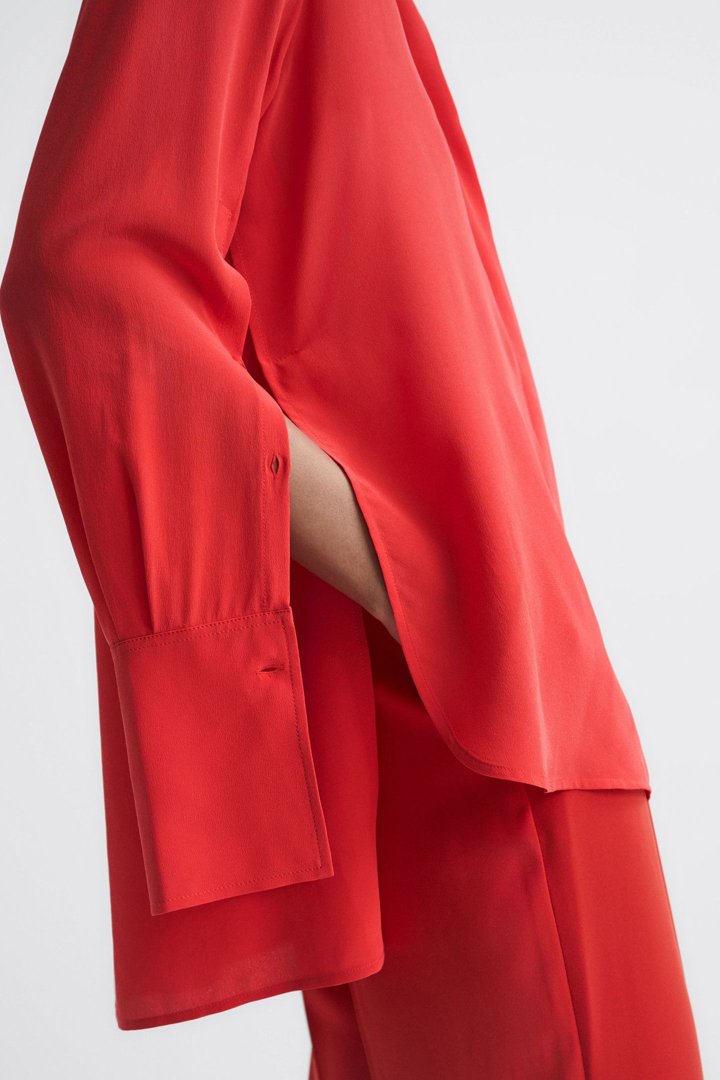 KIA MATTE SILK BLOUSE — CORAL 8