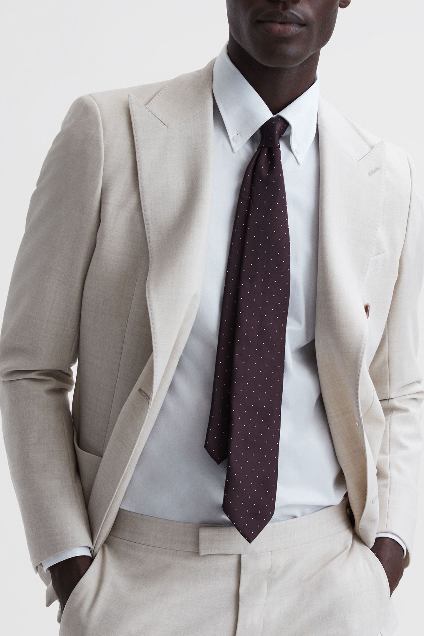 LIAM TEXTURED POLKA DOT TIE 2