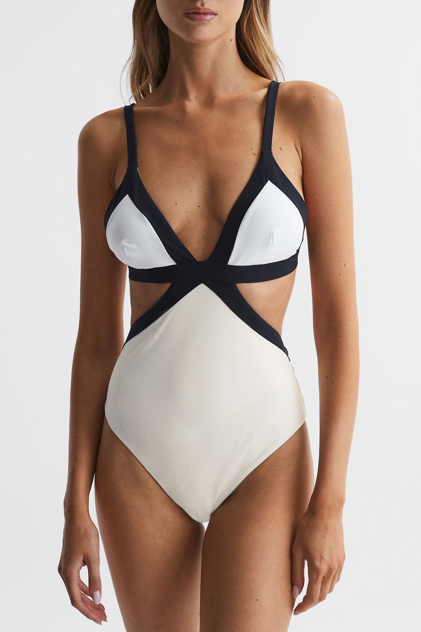 COLOUR BLOCK ONE-PIECE SWIMSUIT — REGULAR FIT 1