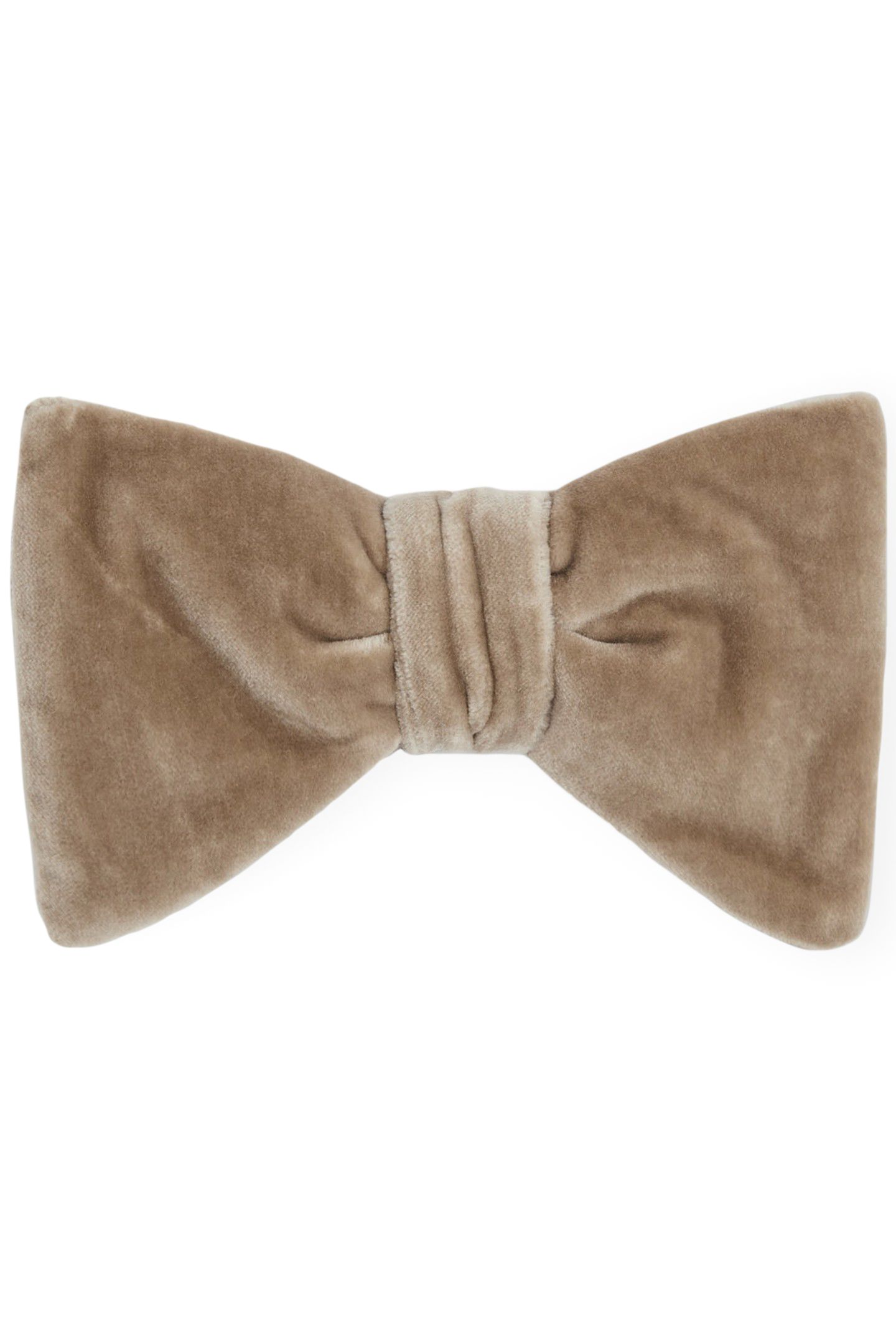 VELVET BOW TIE — TAUPE BROWN 1