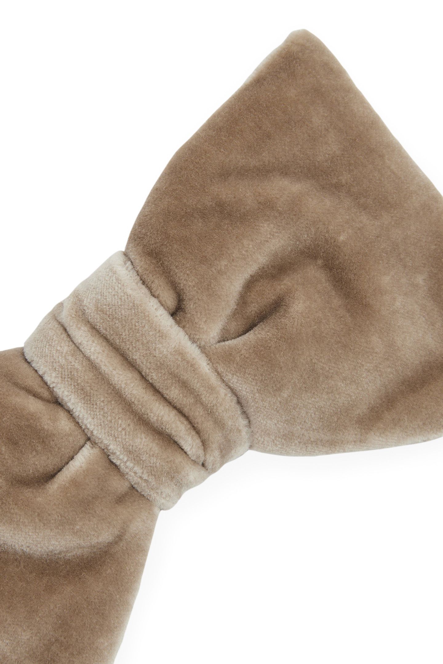 VELVET BOW TIE — TAUPE BROWN 3