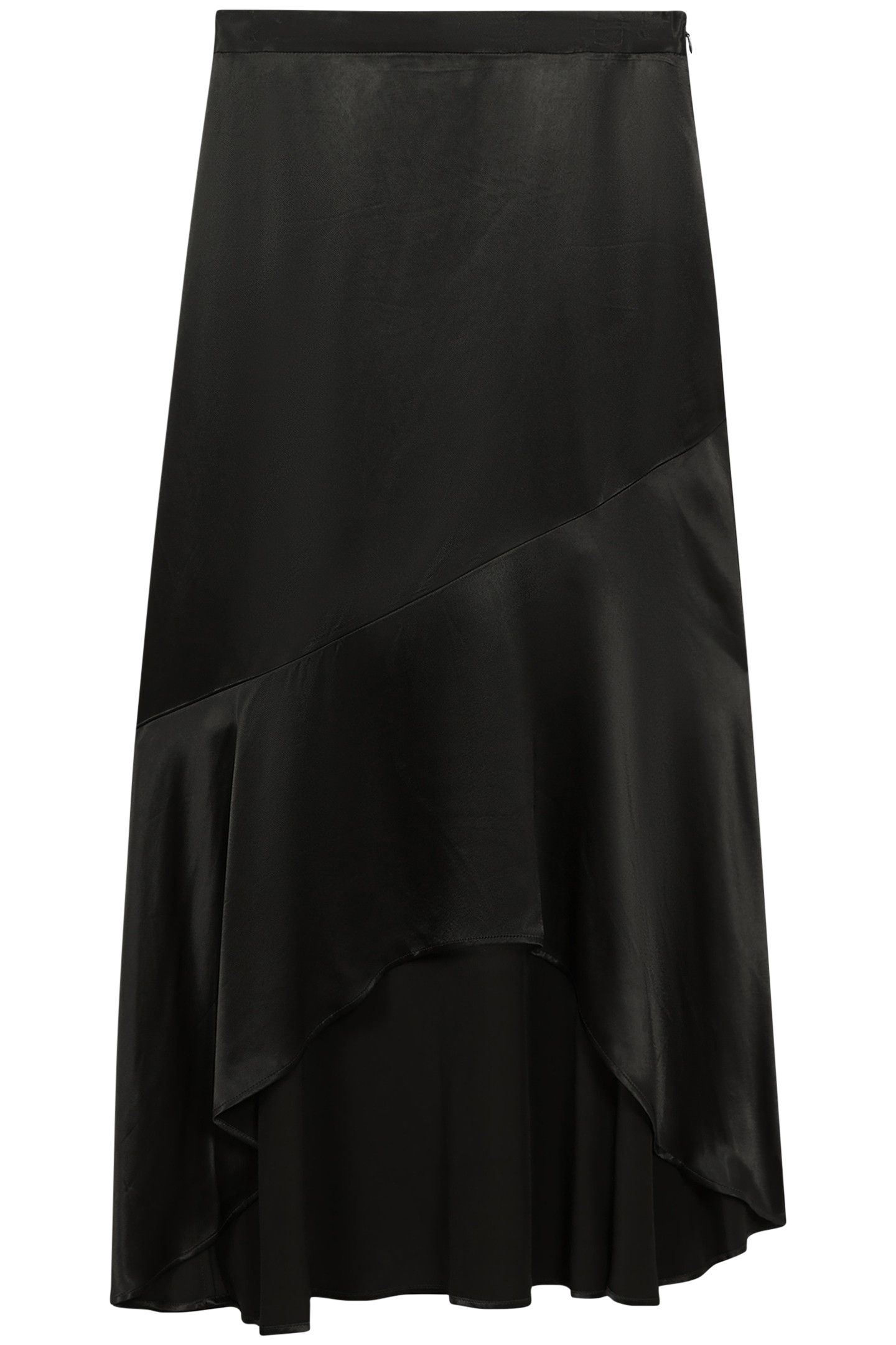 ASYMMETRIC MIDI SKIRT — BLACK 4