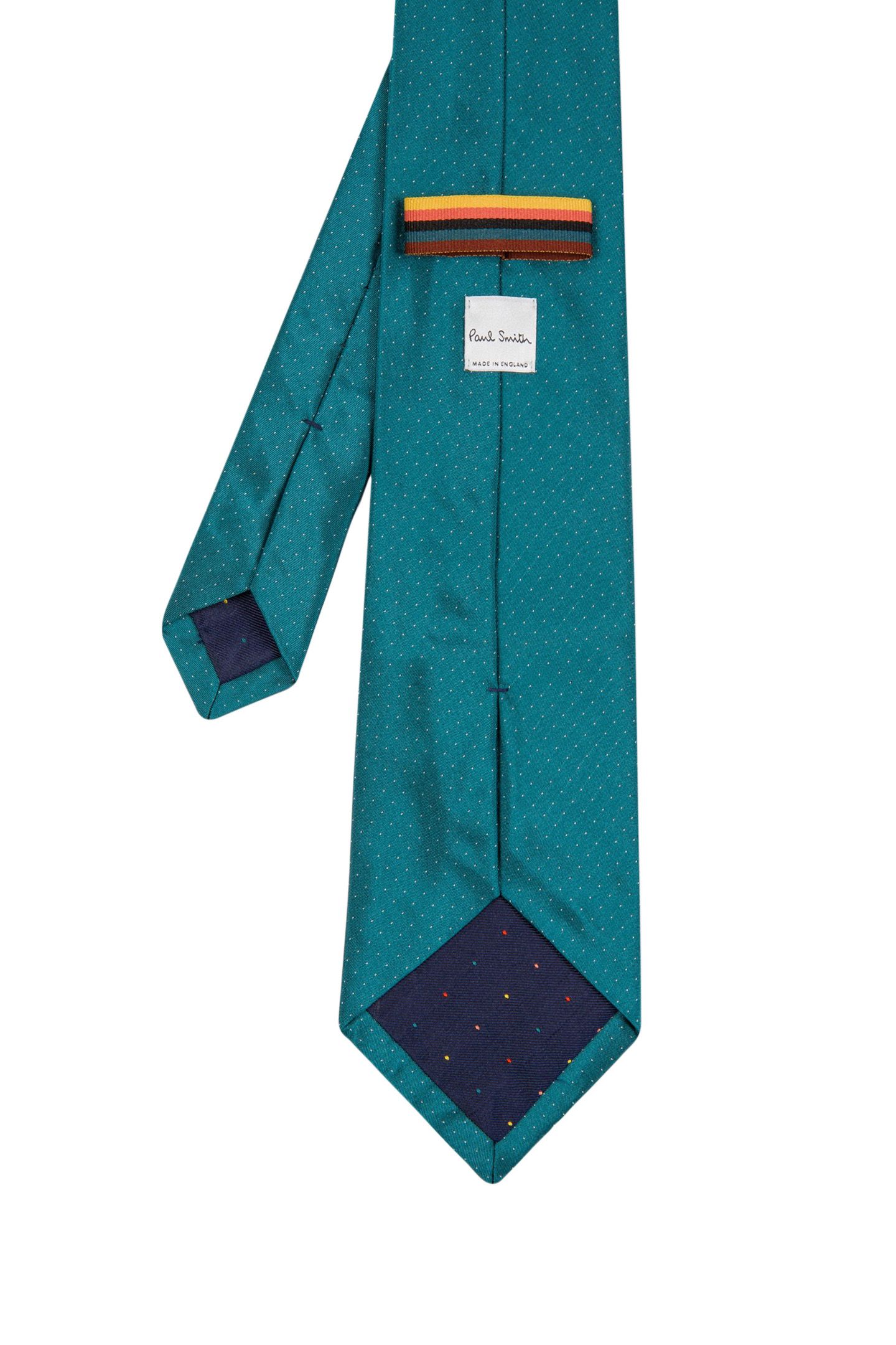 MEN TIE 8CM WIDE PIN DOT PETROL BLUE 2